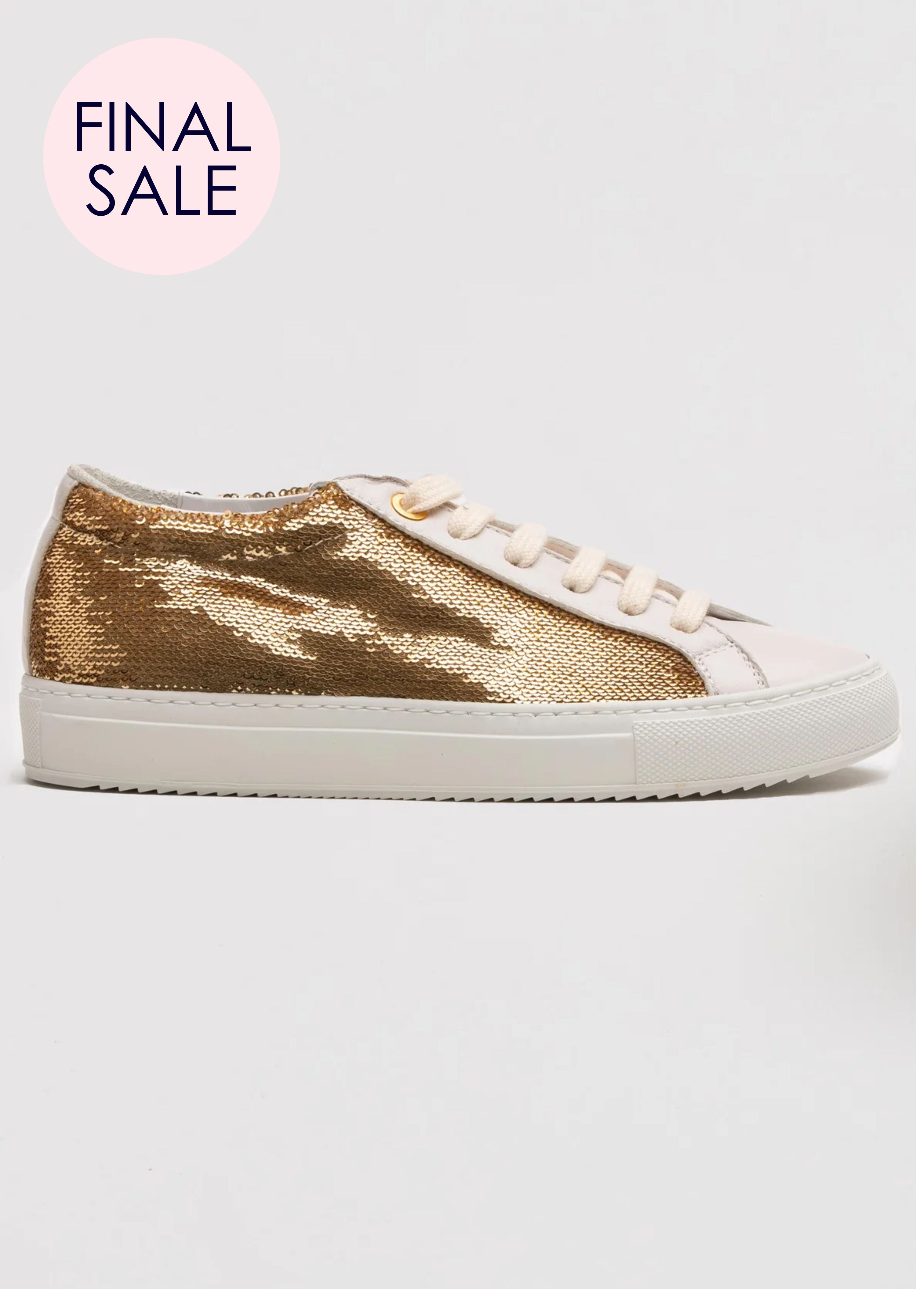 Caterina Gold Sequin Embellished Sneaker