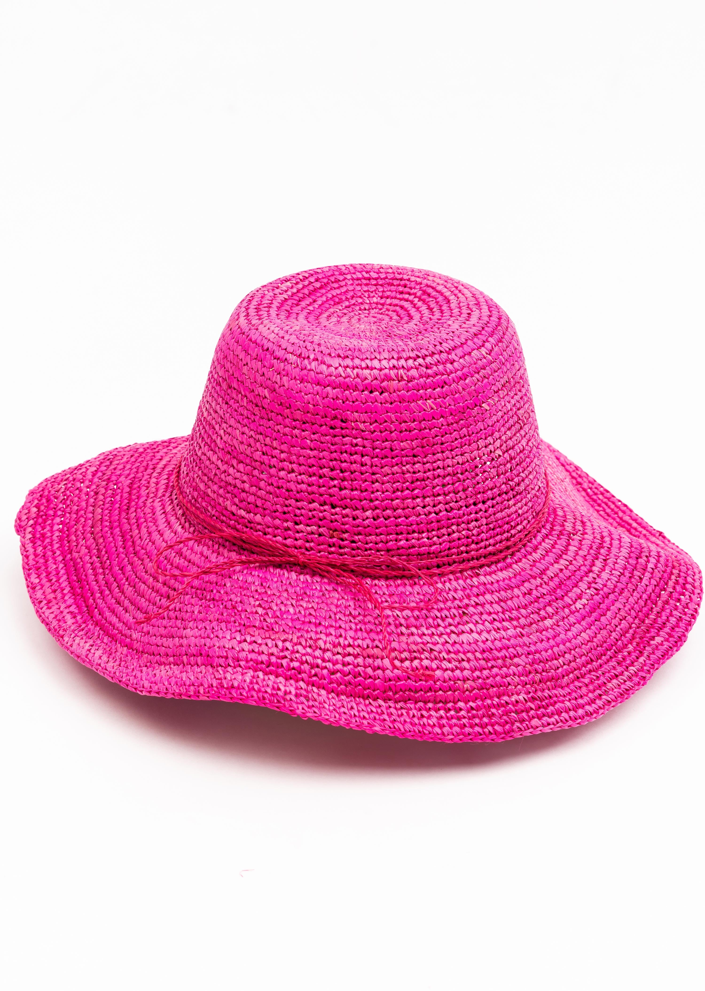 Fuxia Tara Grinna Wide Brim Hat with Tie (8255)