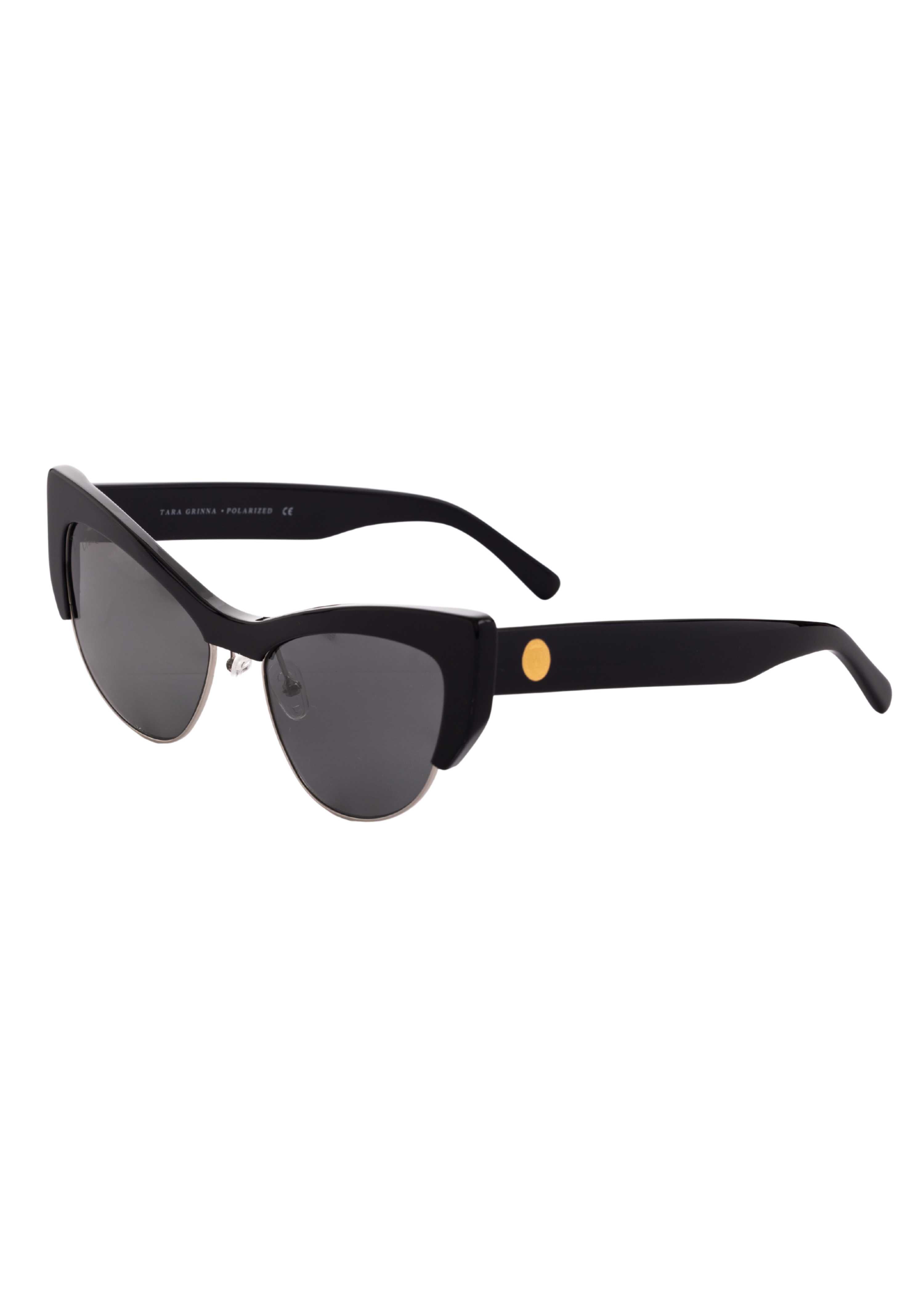 Black Acetate Metal Cateye Frame Sunglasses (Style 1805)