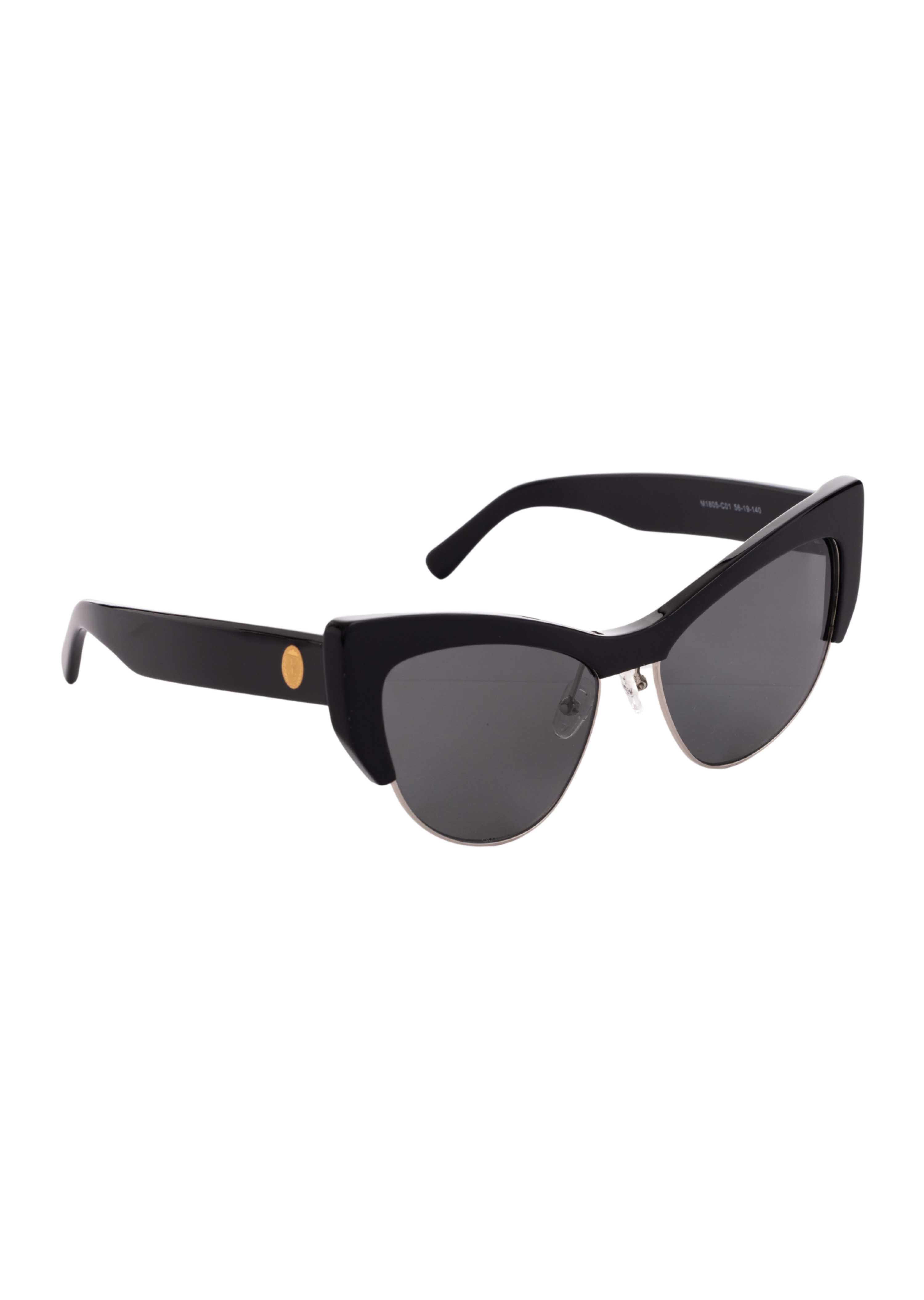 Black Acetate Metal Cateye Frame Sunglasses (Style 1805)