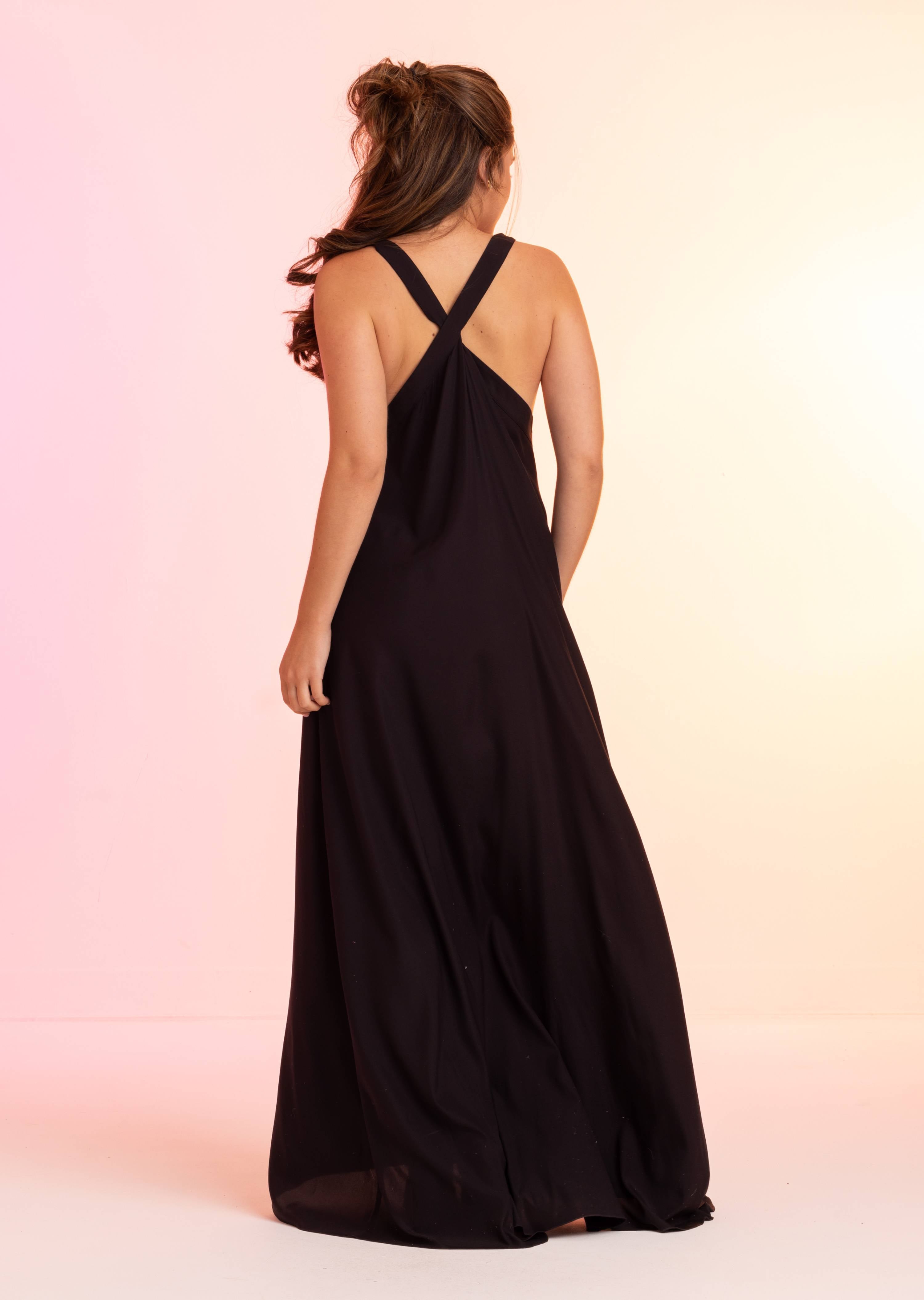 Silk V-Neck Maxi Dress