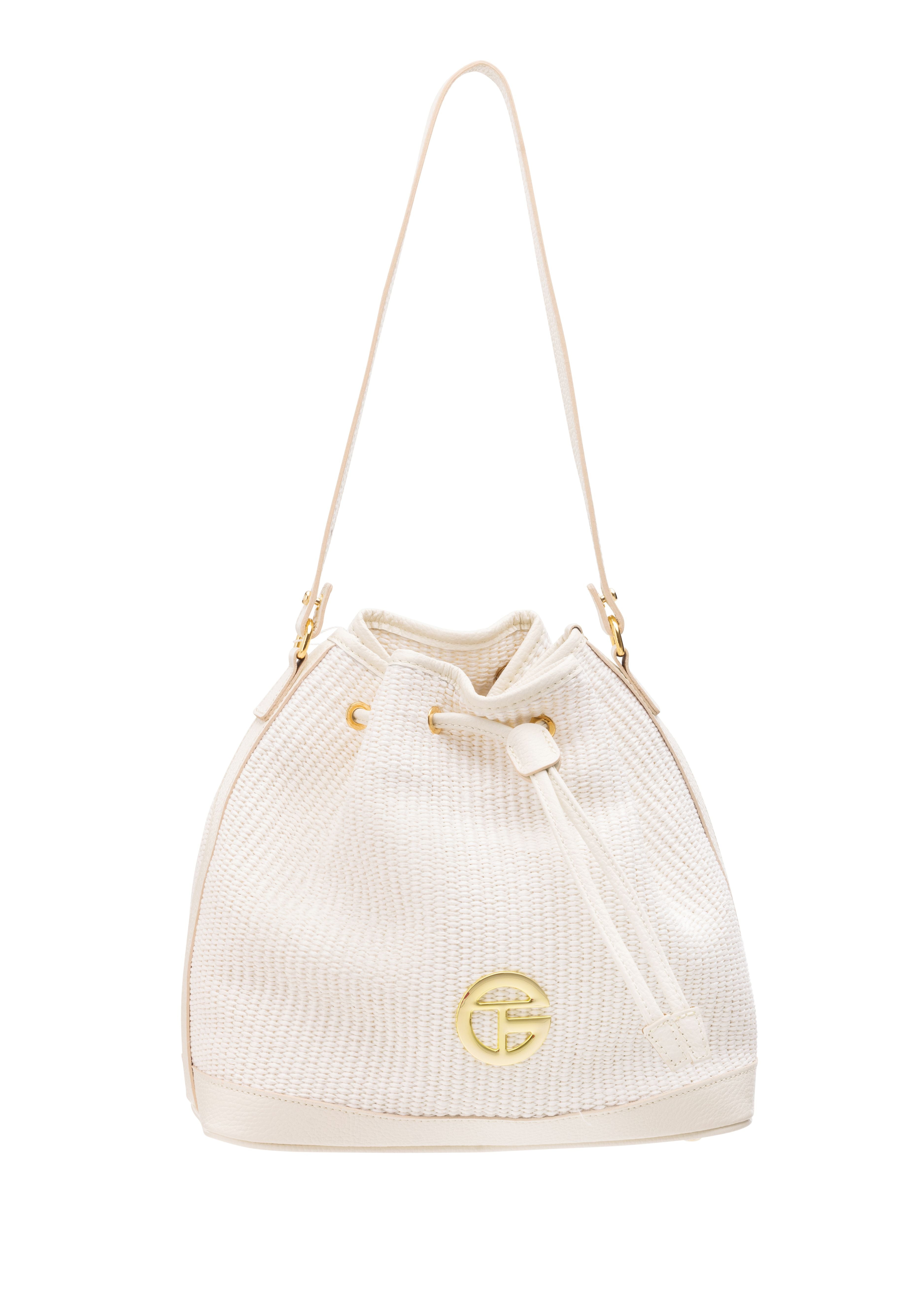 The Riviera Raffia Bucket Bag - Coconut (8301)
