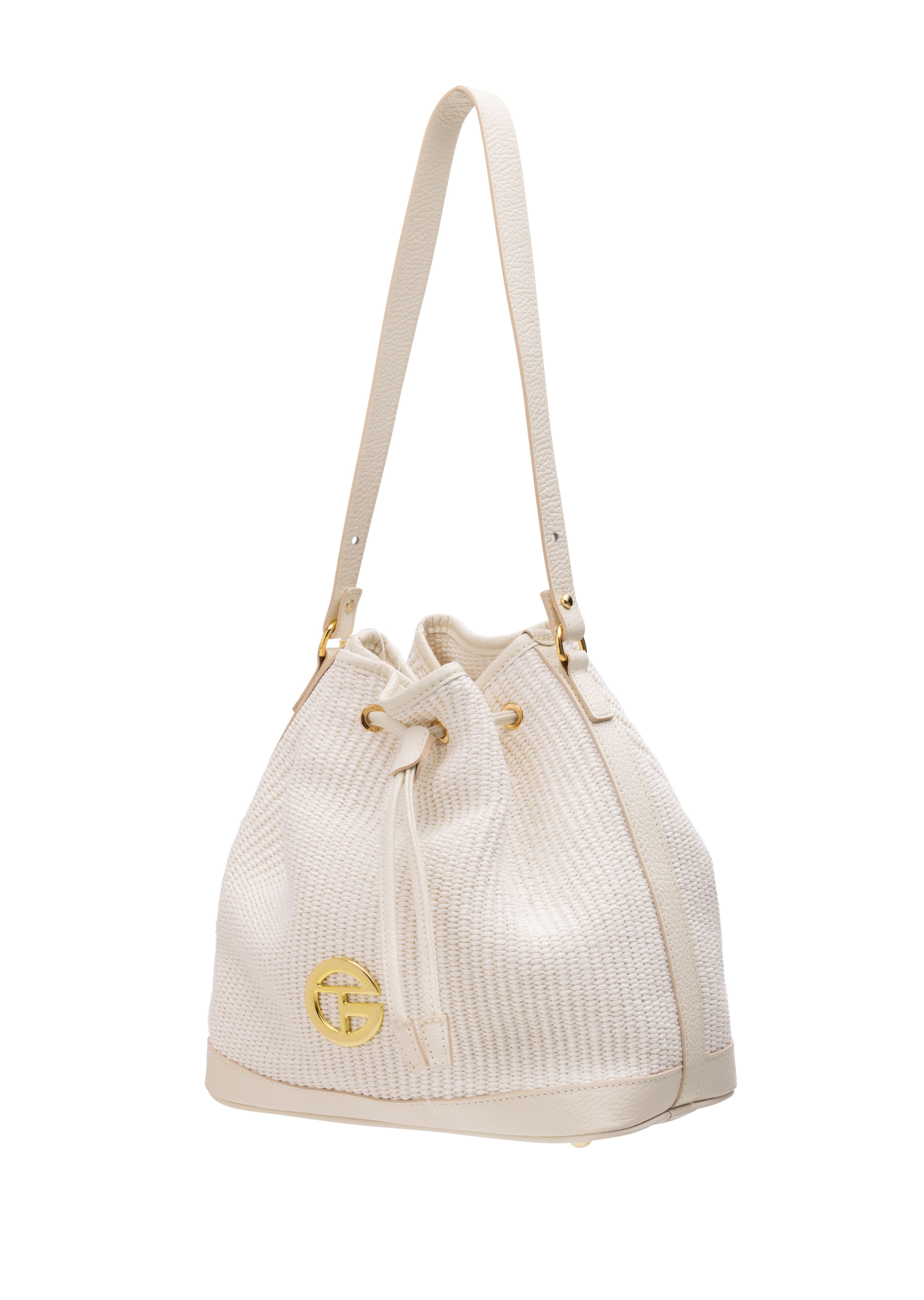 The Riviera Raffia Bucket Bag - Coconut (8301)
