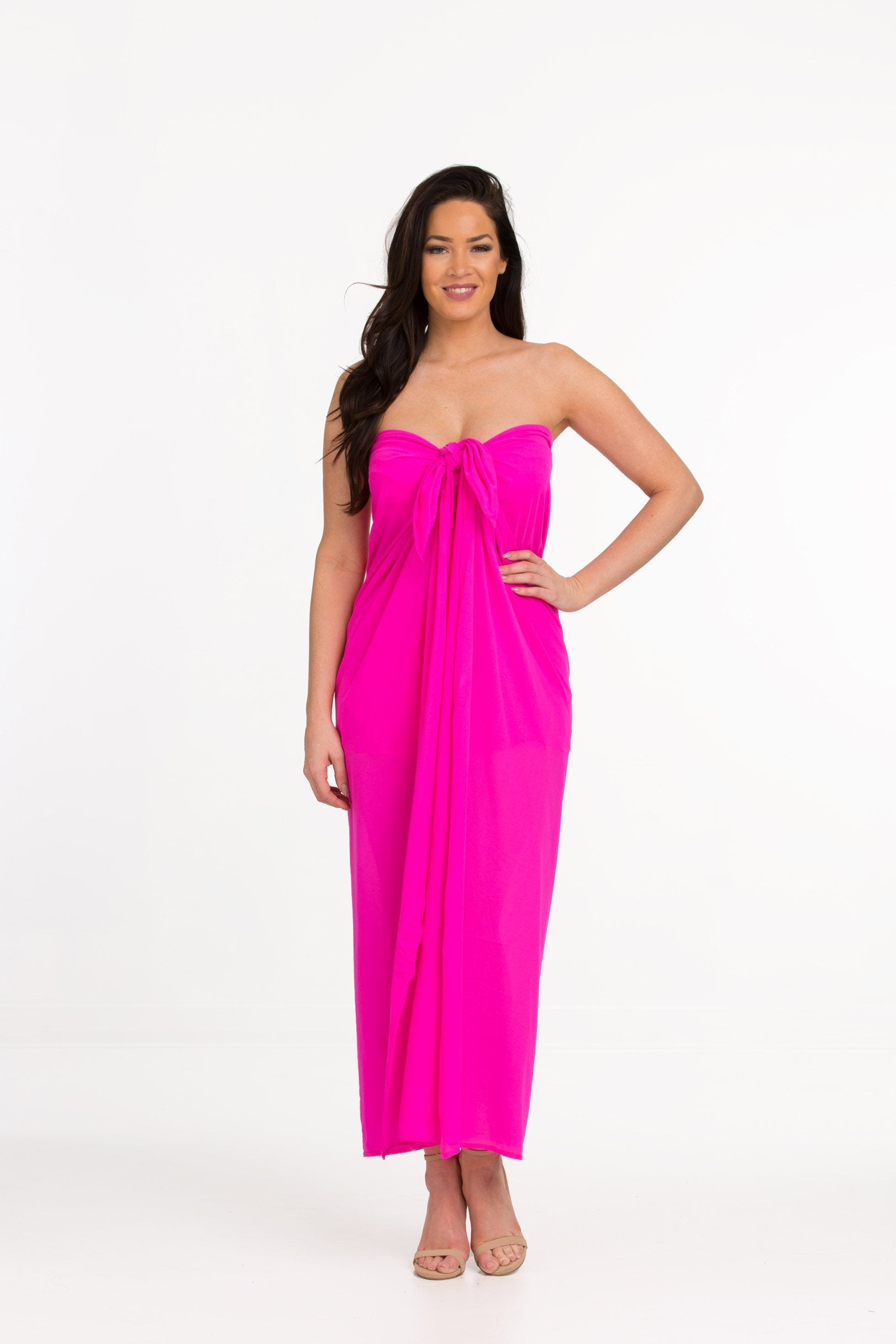 Candy Pink Full Panel Pareo Cover Up (406)
