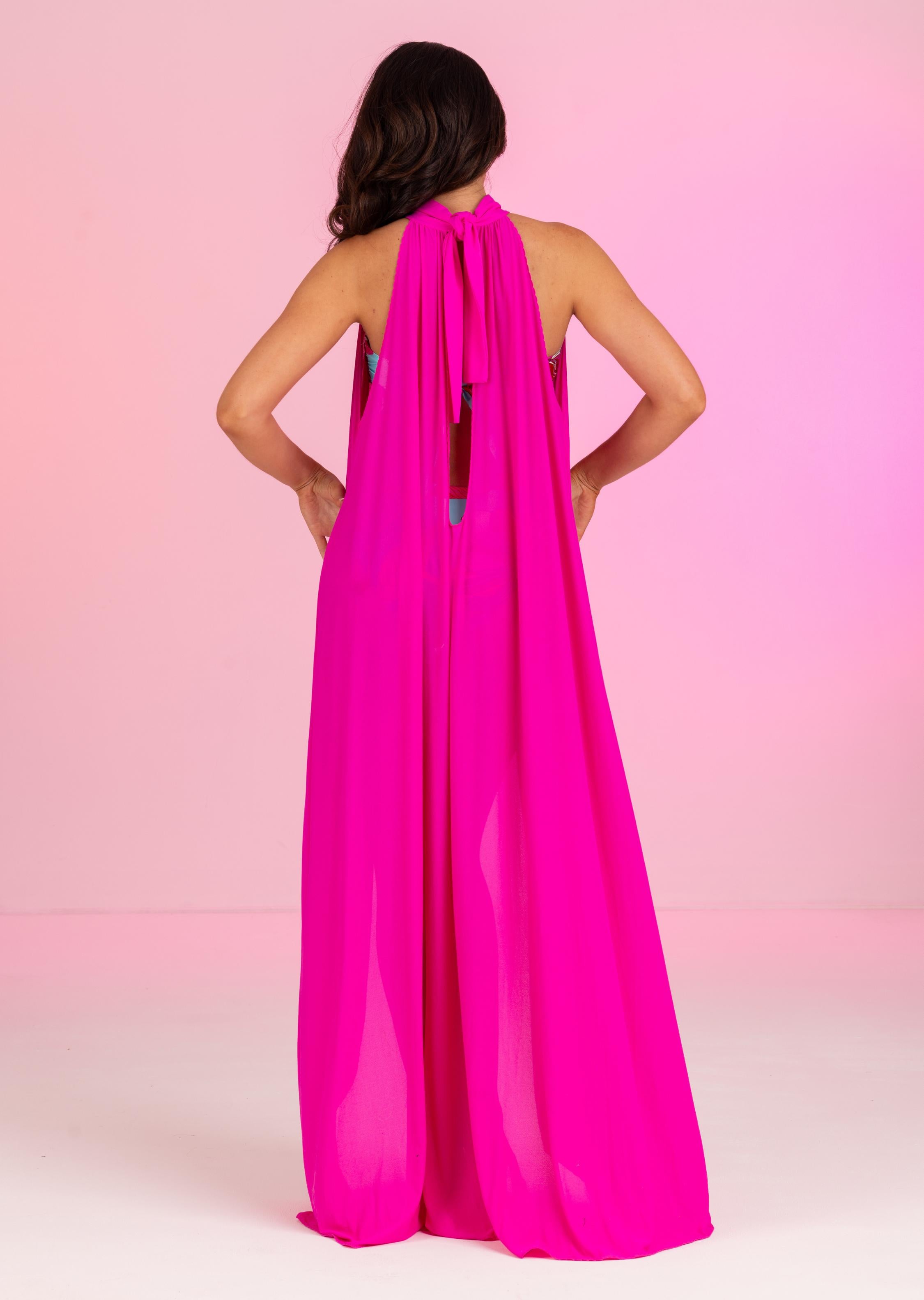 Candy Pink High Neck Cover Up (CA-432)