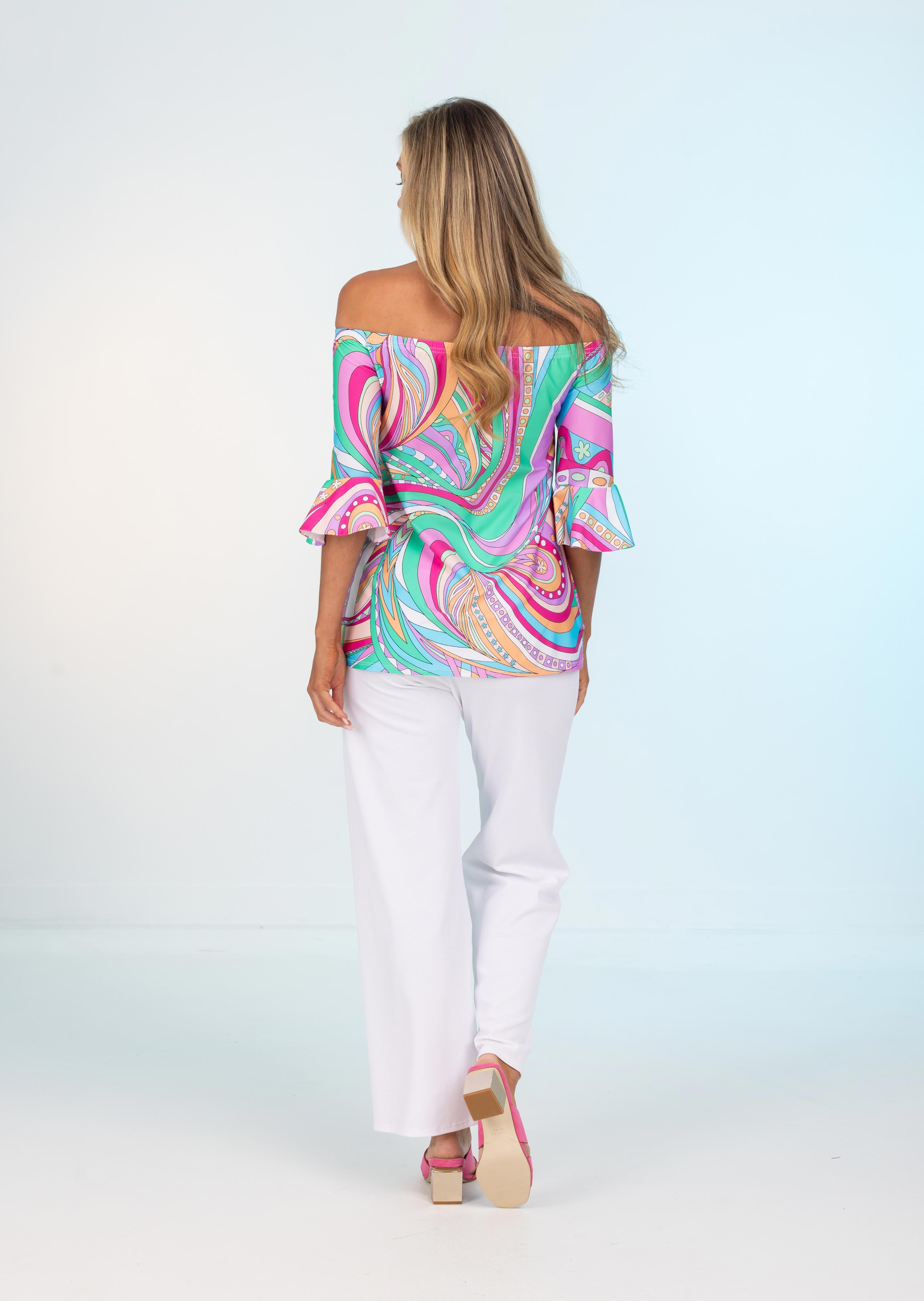 Foligno Off Shoulder Top with Bell Sleeve (FL-663)