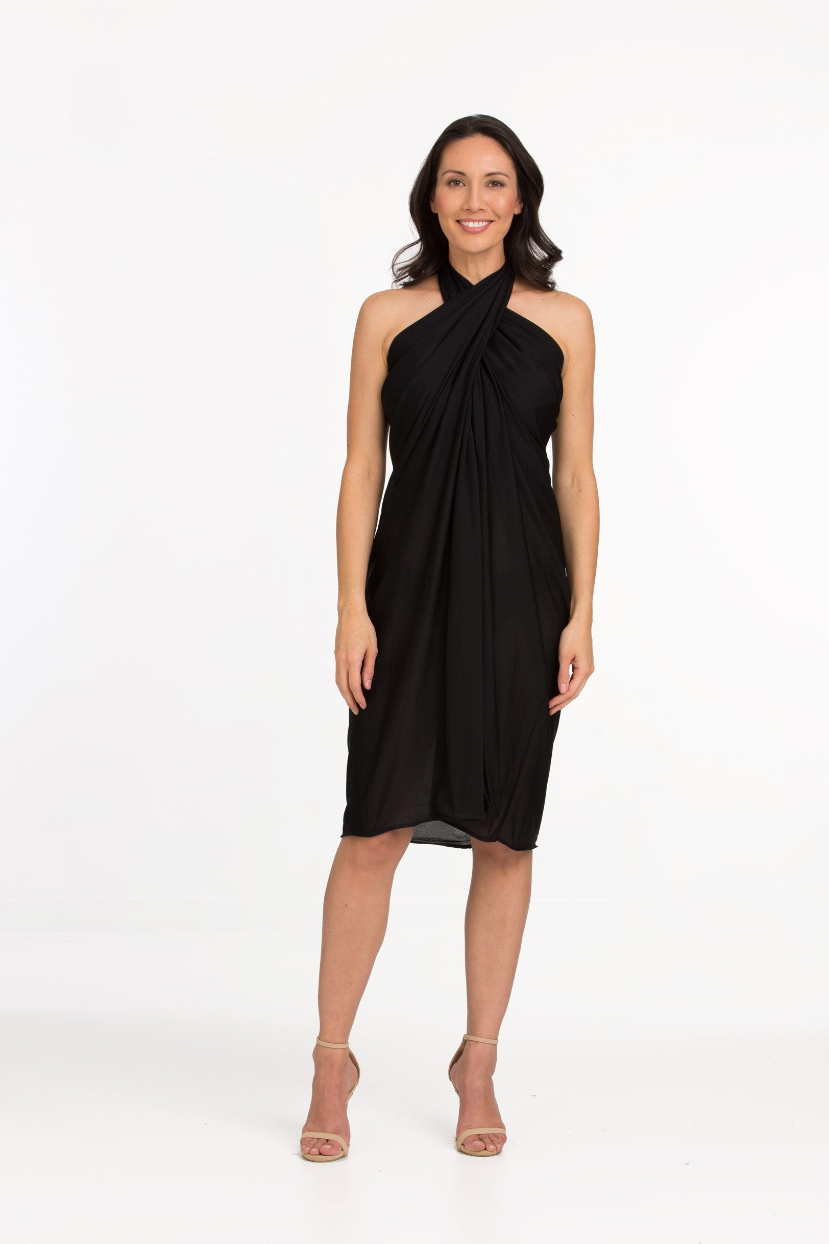 Black Full Panel Pareo Cover Up (406)