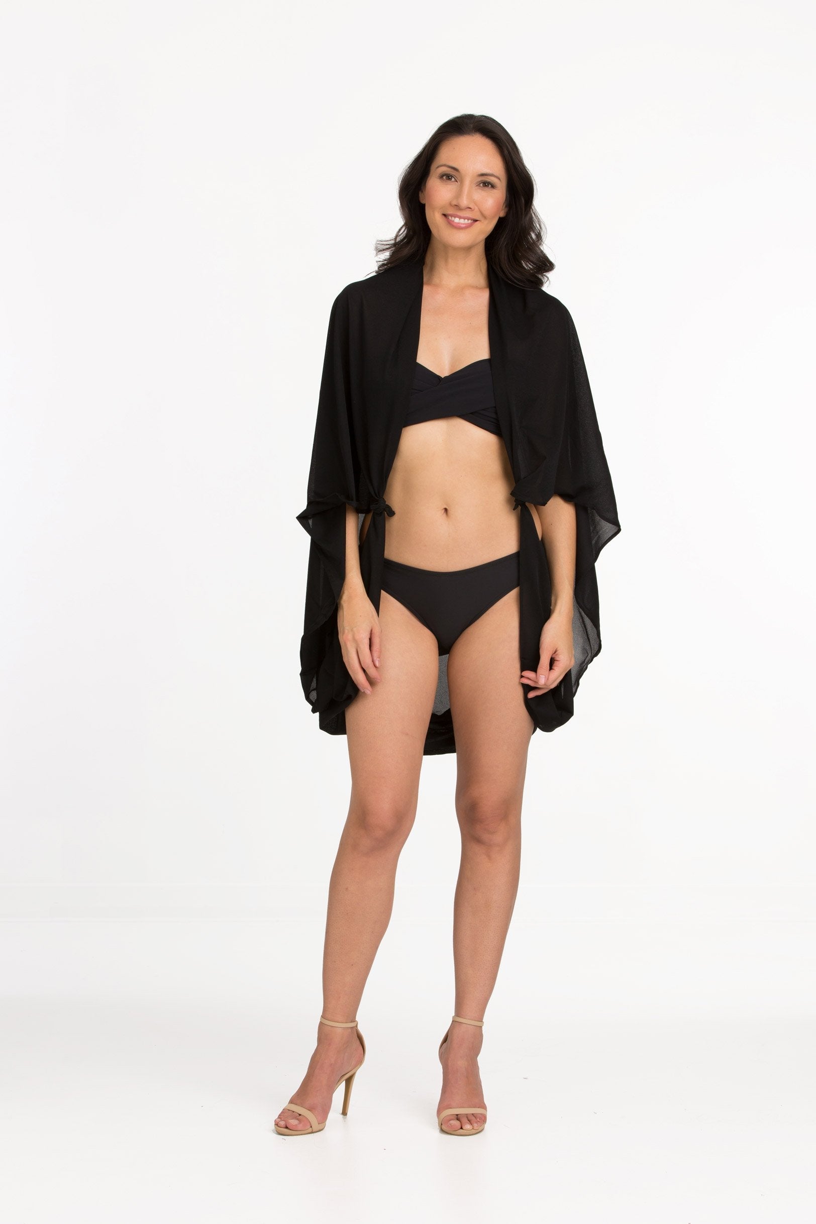 Black Full Panel Pareo Cover Up (406)