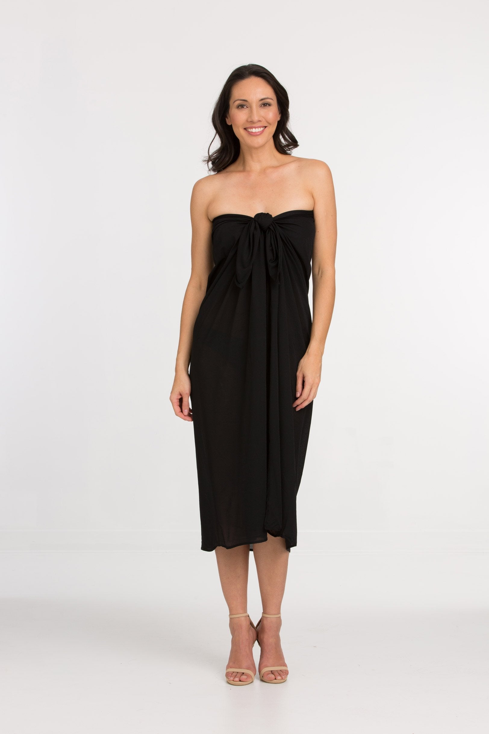 Black Full Panel Pareo Cover Up (406)