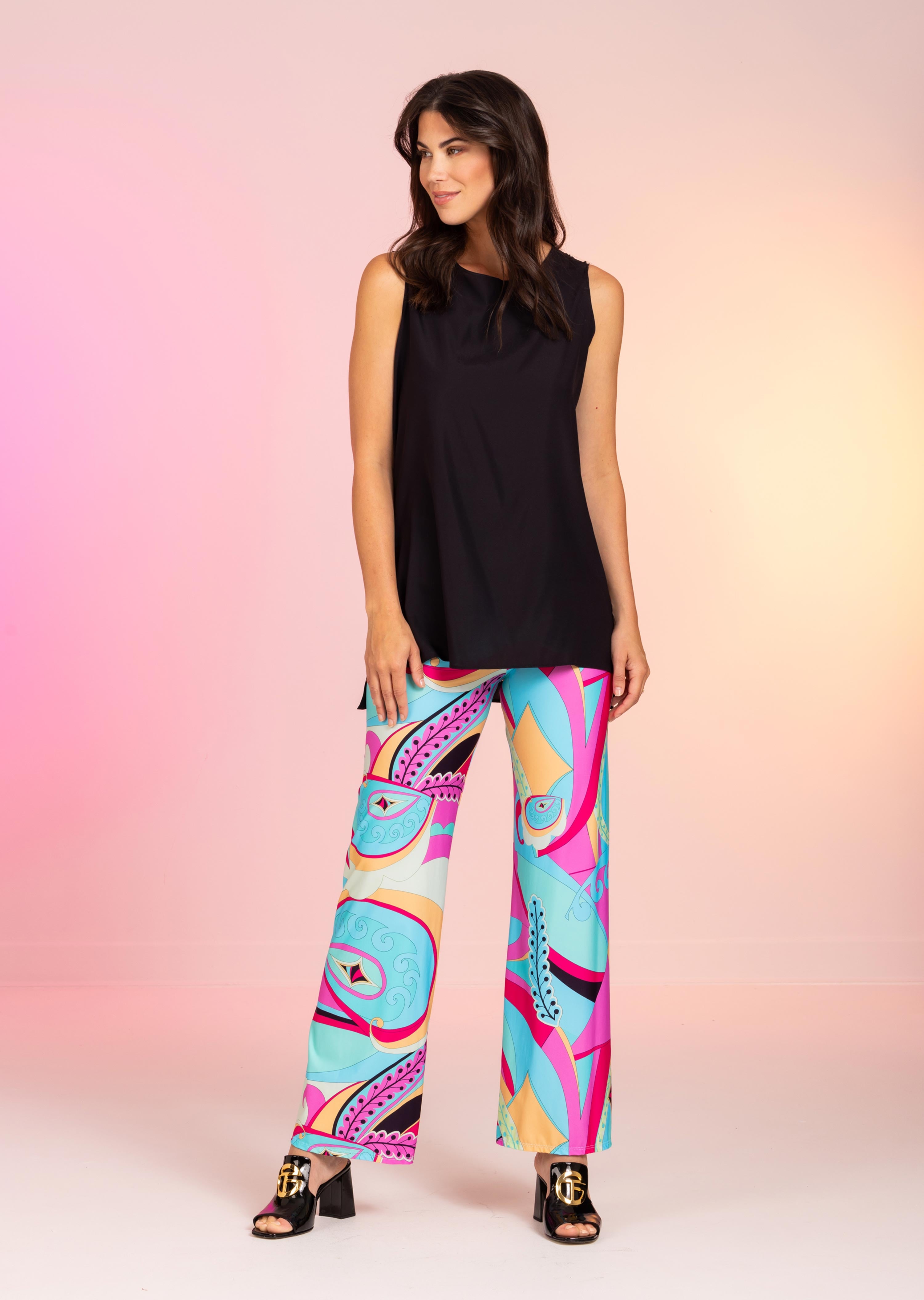 Black Solid Silk Tank Top (611)