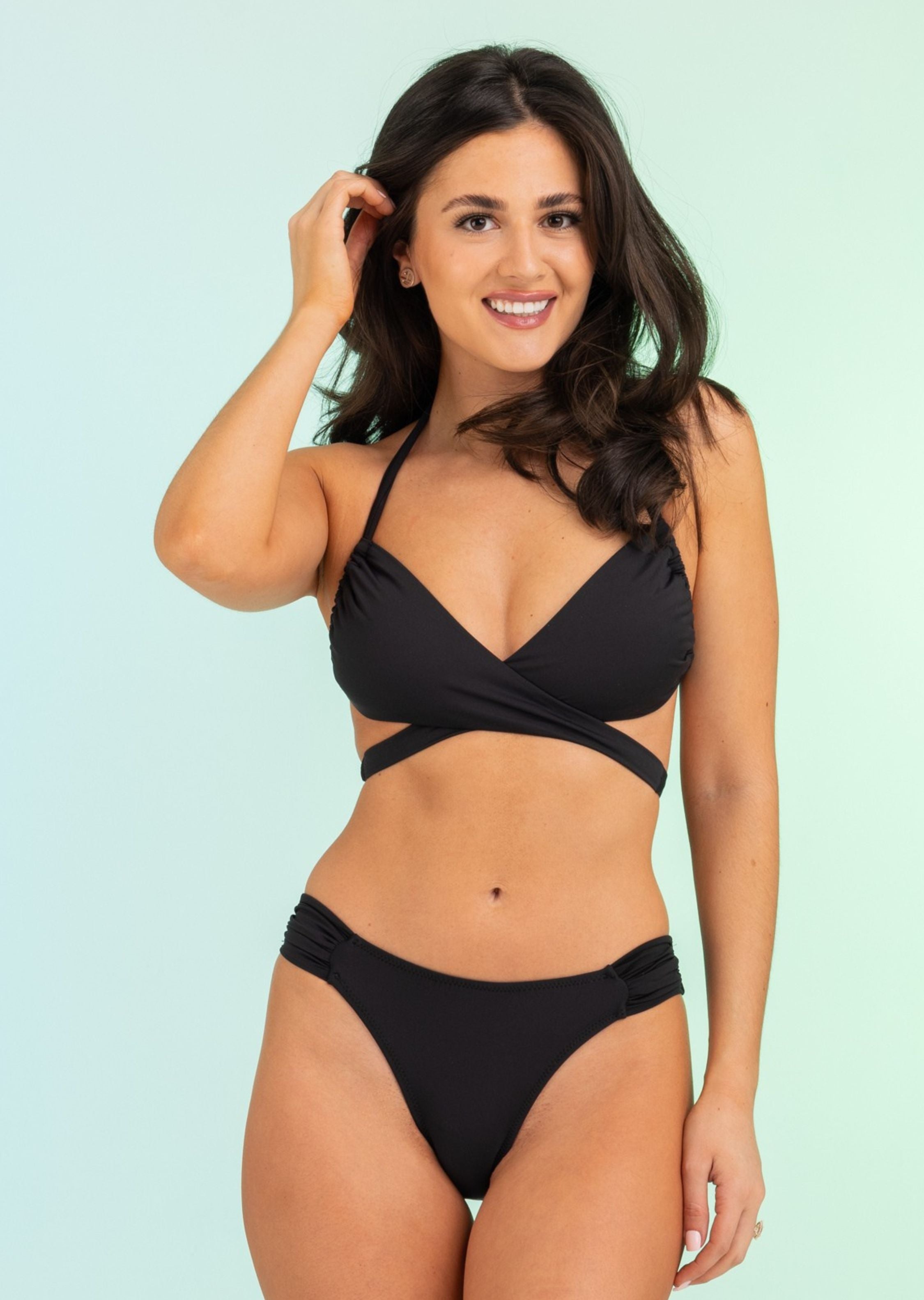 Black 7 Way Convertible Top with Back and Neck Ties (Style 134)