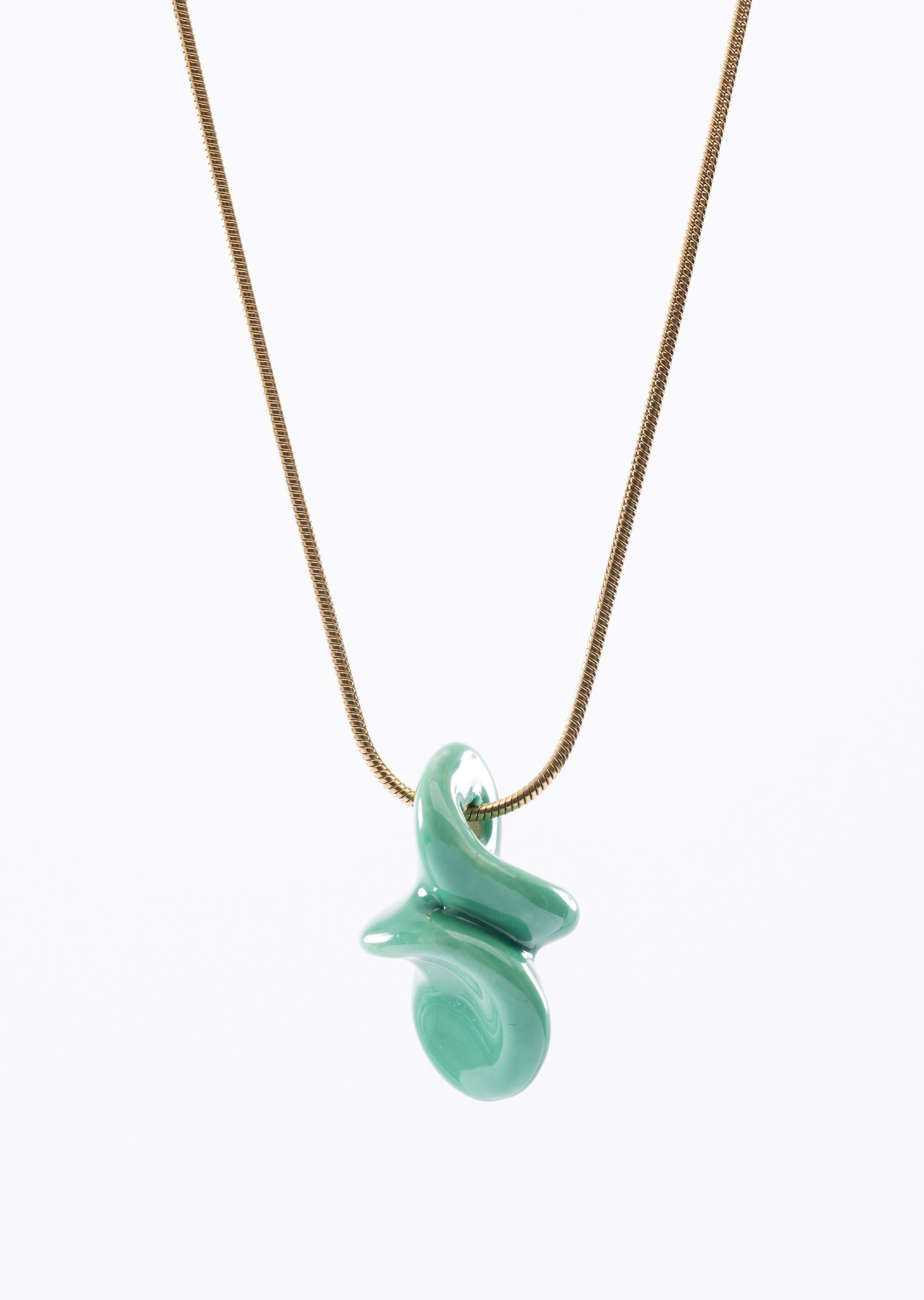 Twist Ceramic Pendant Necklace (TG-92228)
