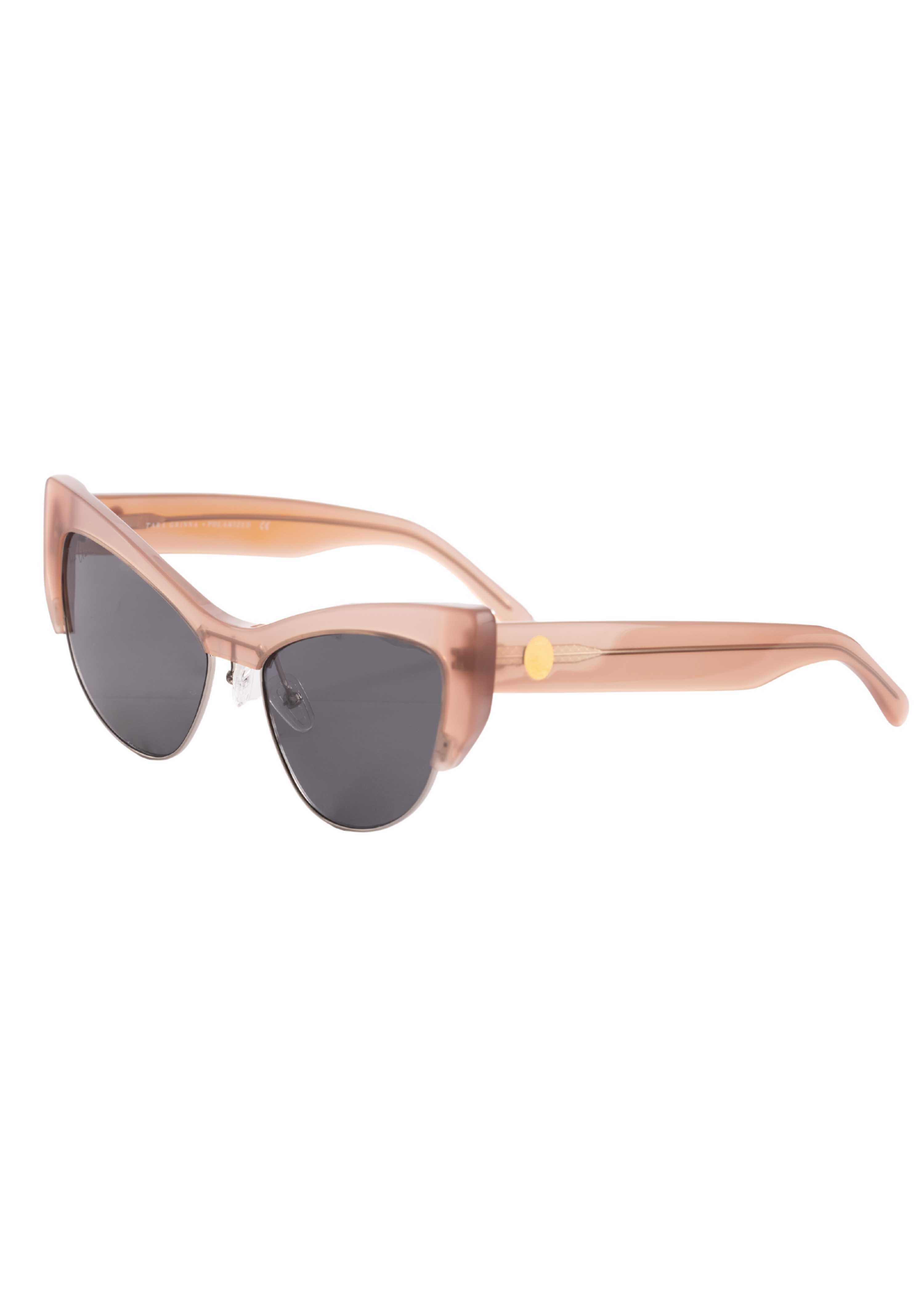 Pink Acetate Metal Cateye Frame Sunglasses (Style 1805)