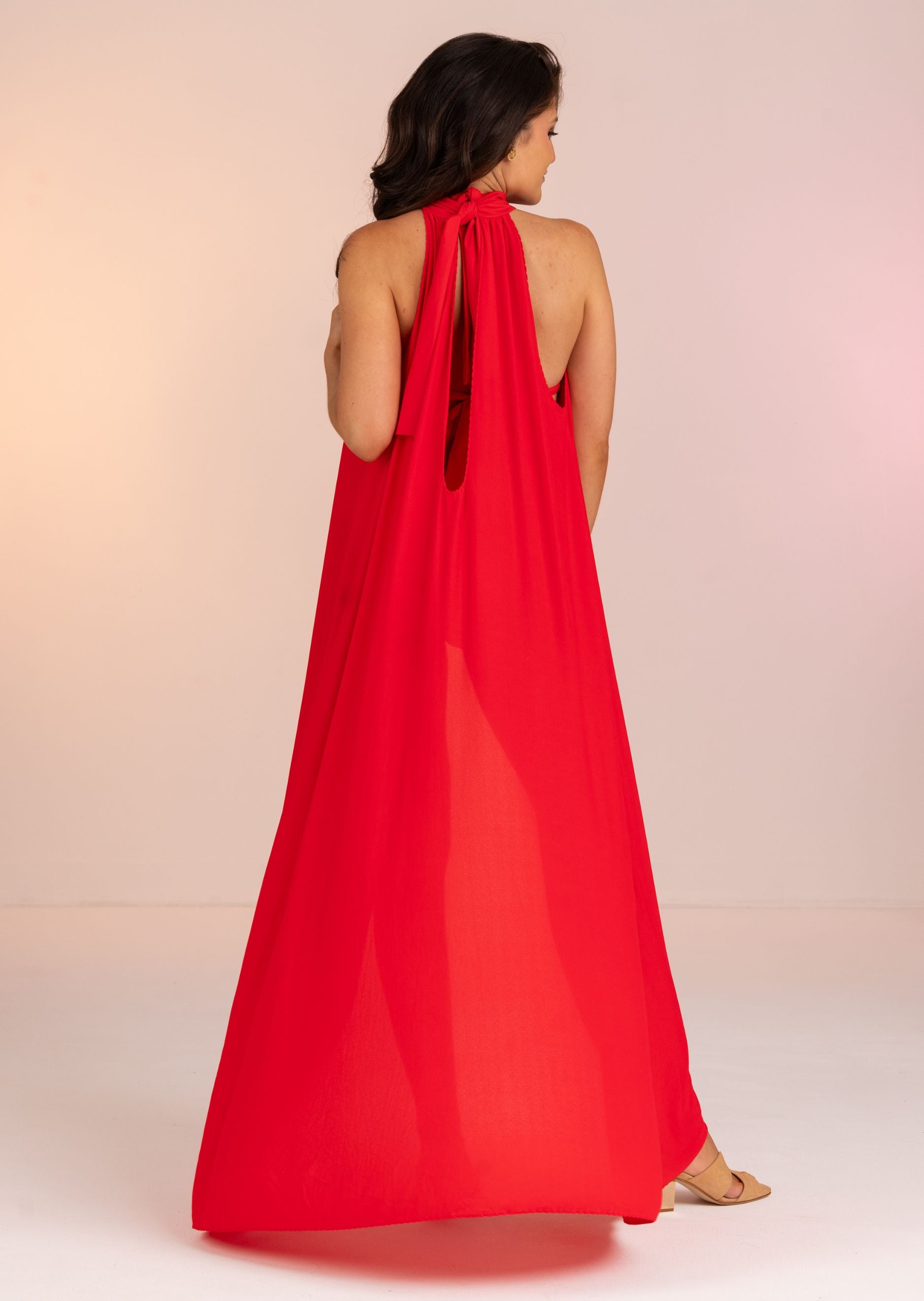 Red High Neck Cover Up (RE-432)