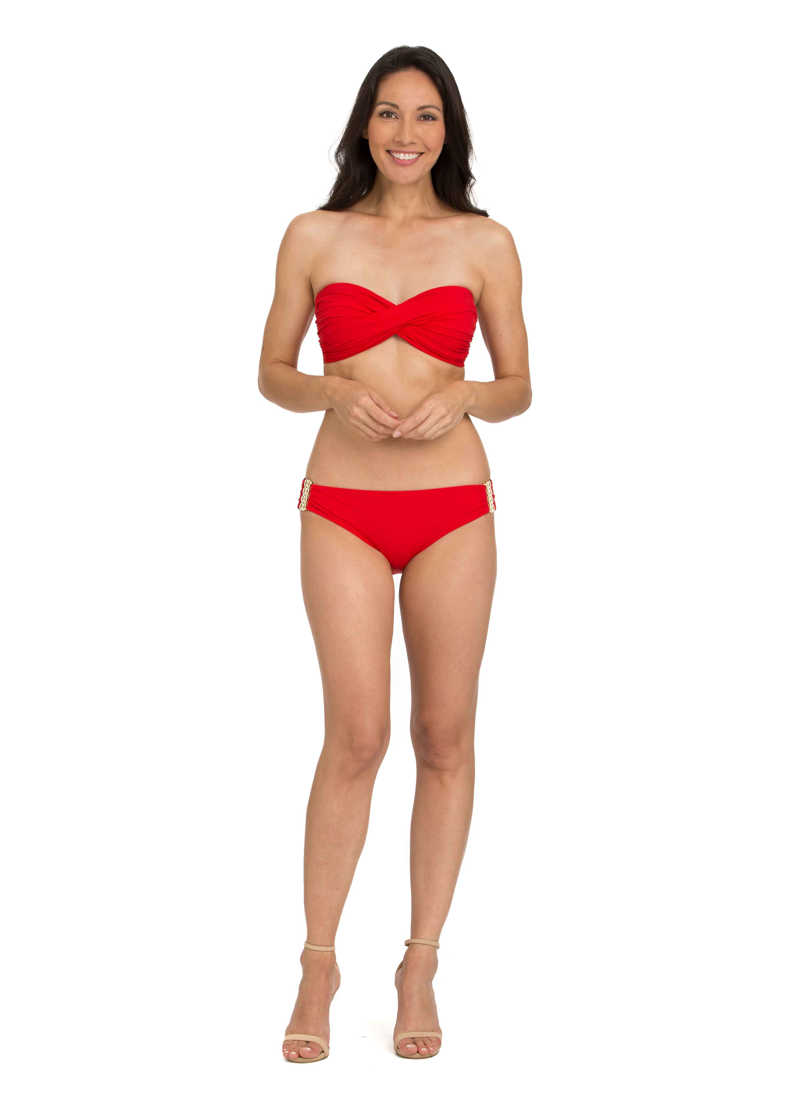 Red Solid Hipster Bottom with Hardware (Style 236)