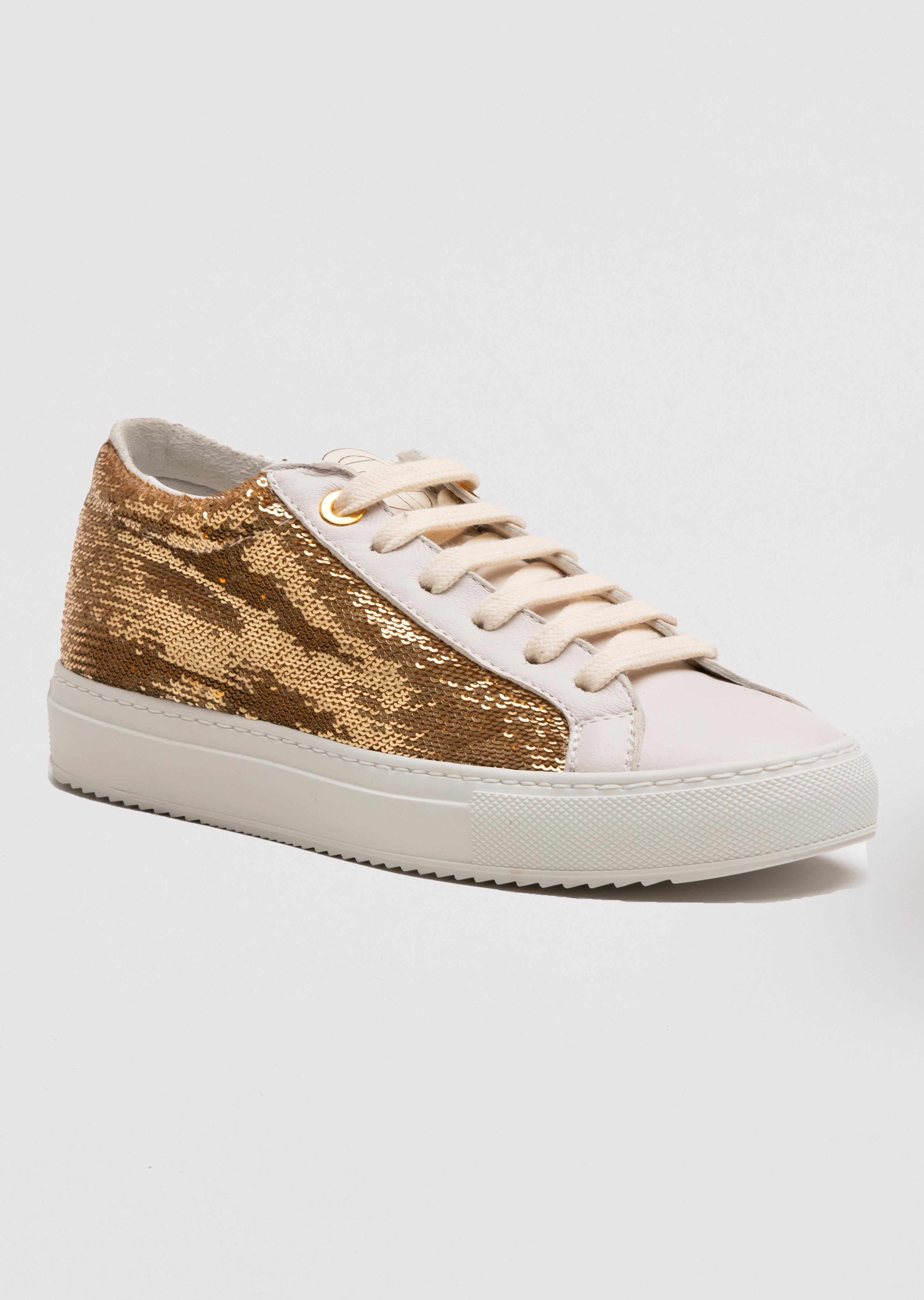 Caterina Gold Sequin Embellished Sneaker