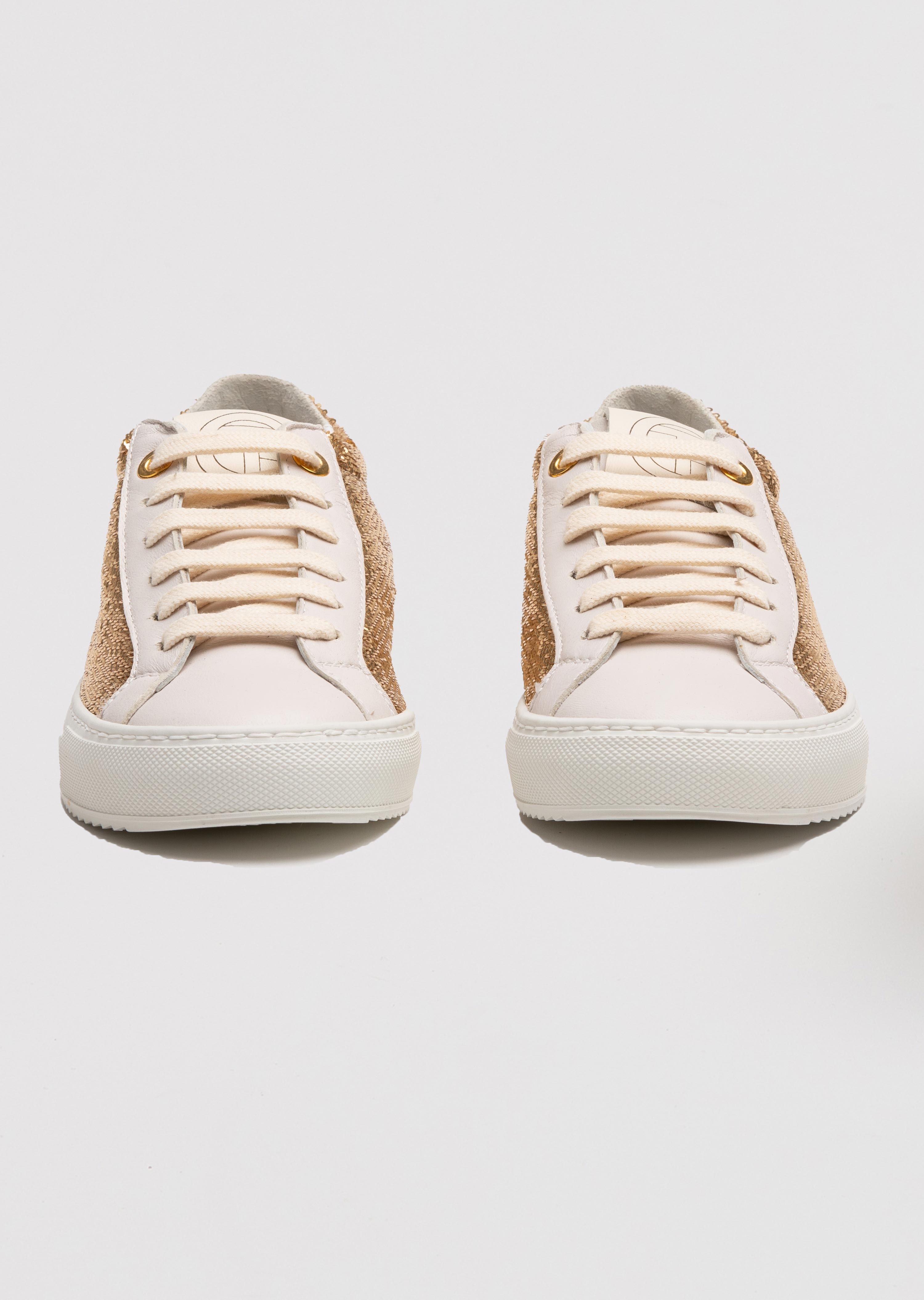 Caterina Gold Sequin Embellished Sneaker