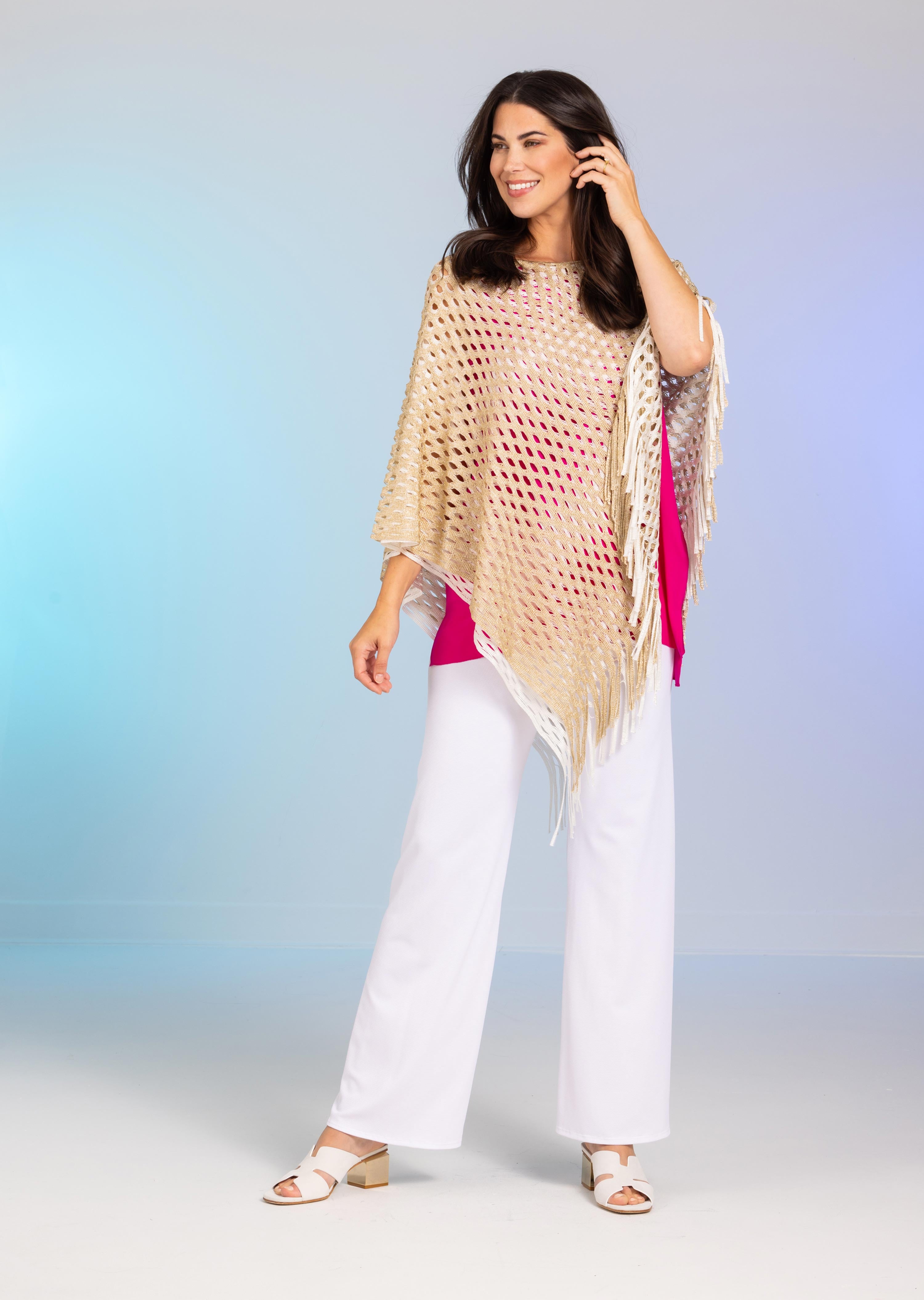 Open Mesh Gold Poncho (style 619)