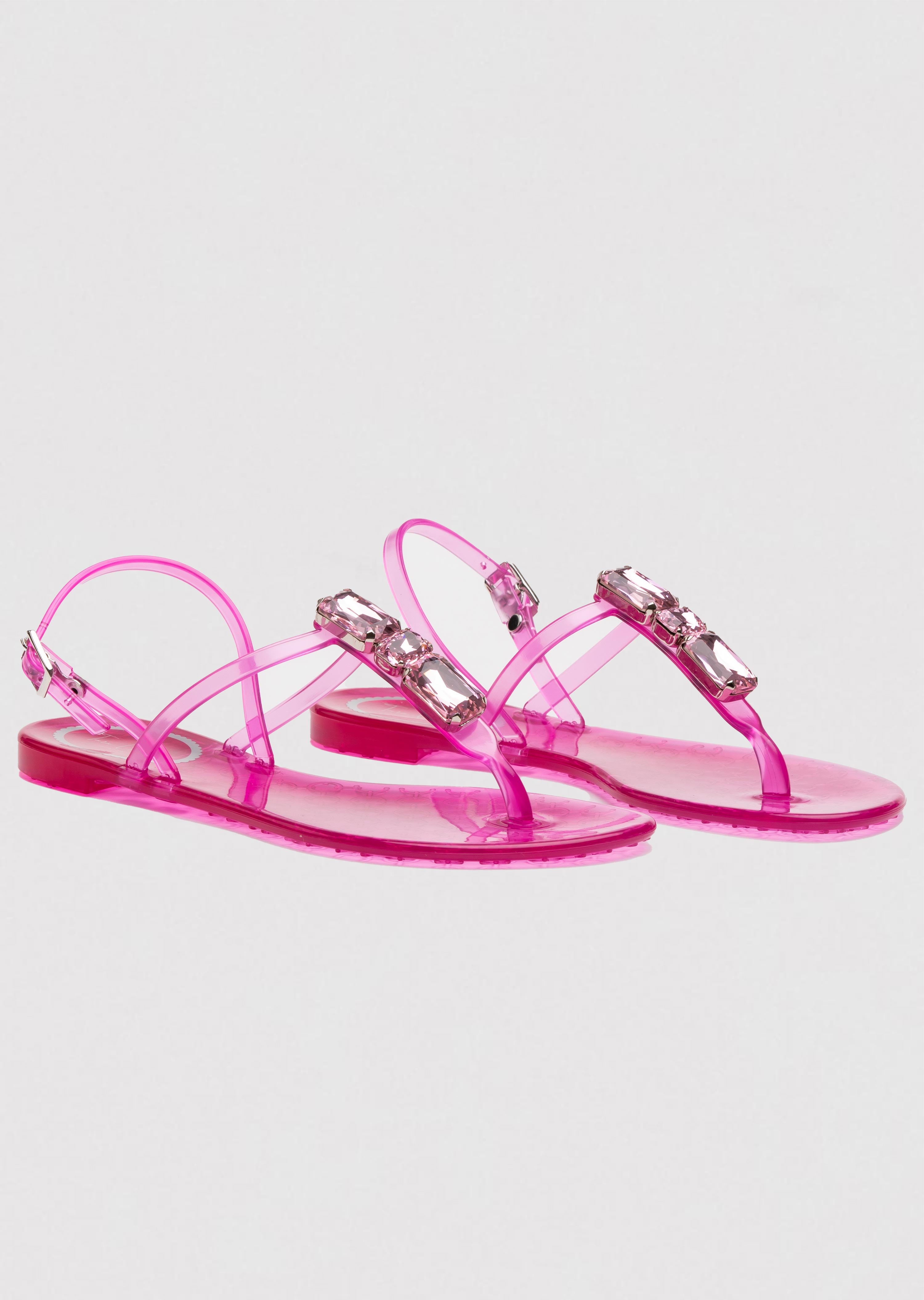 Llaria Jelly Sandals with Back Strap and 3 Austrian Set Crystals