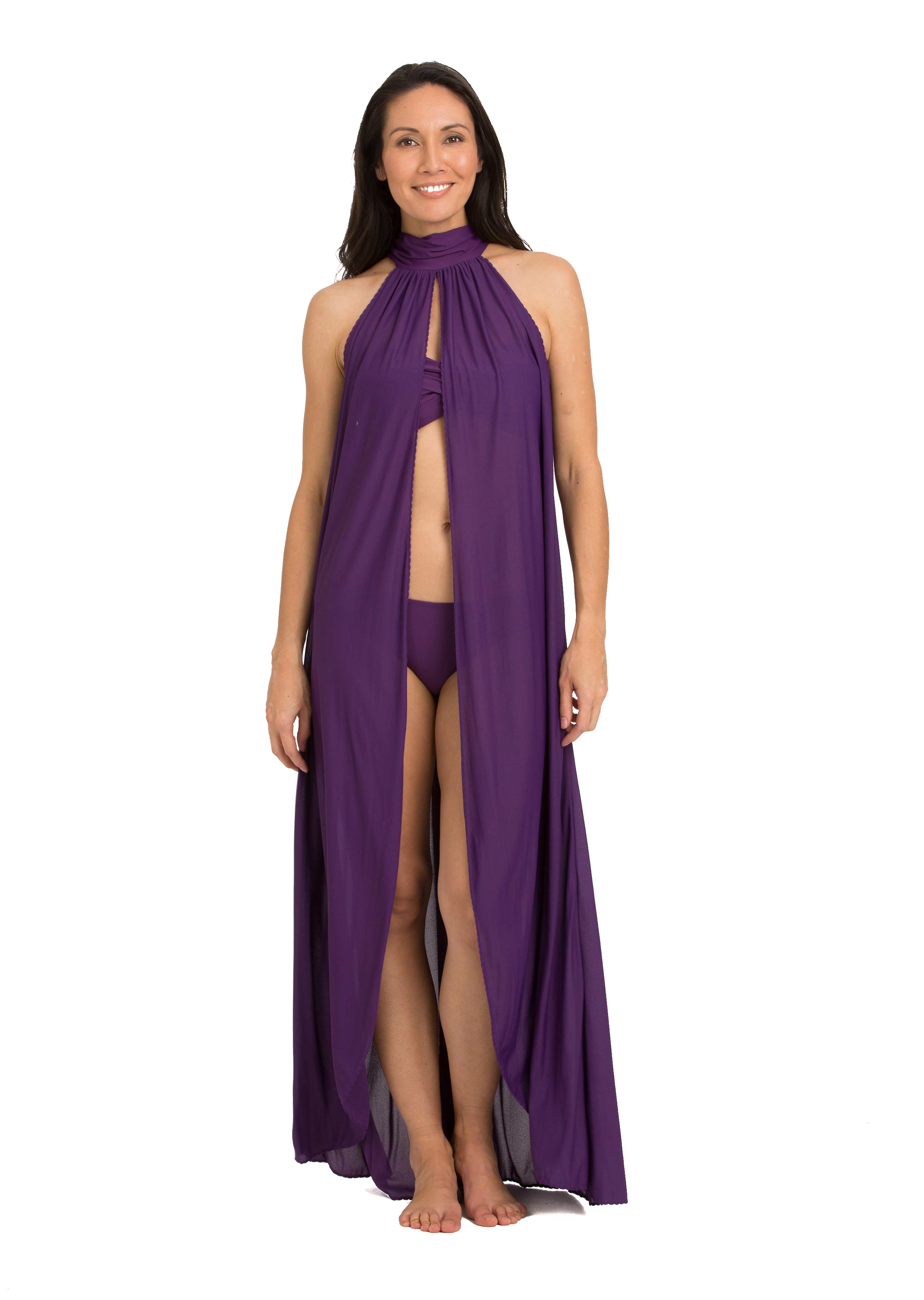 Purple High Neck Cover Up (432)