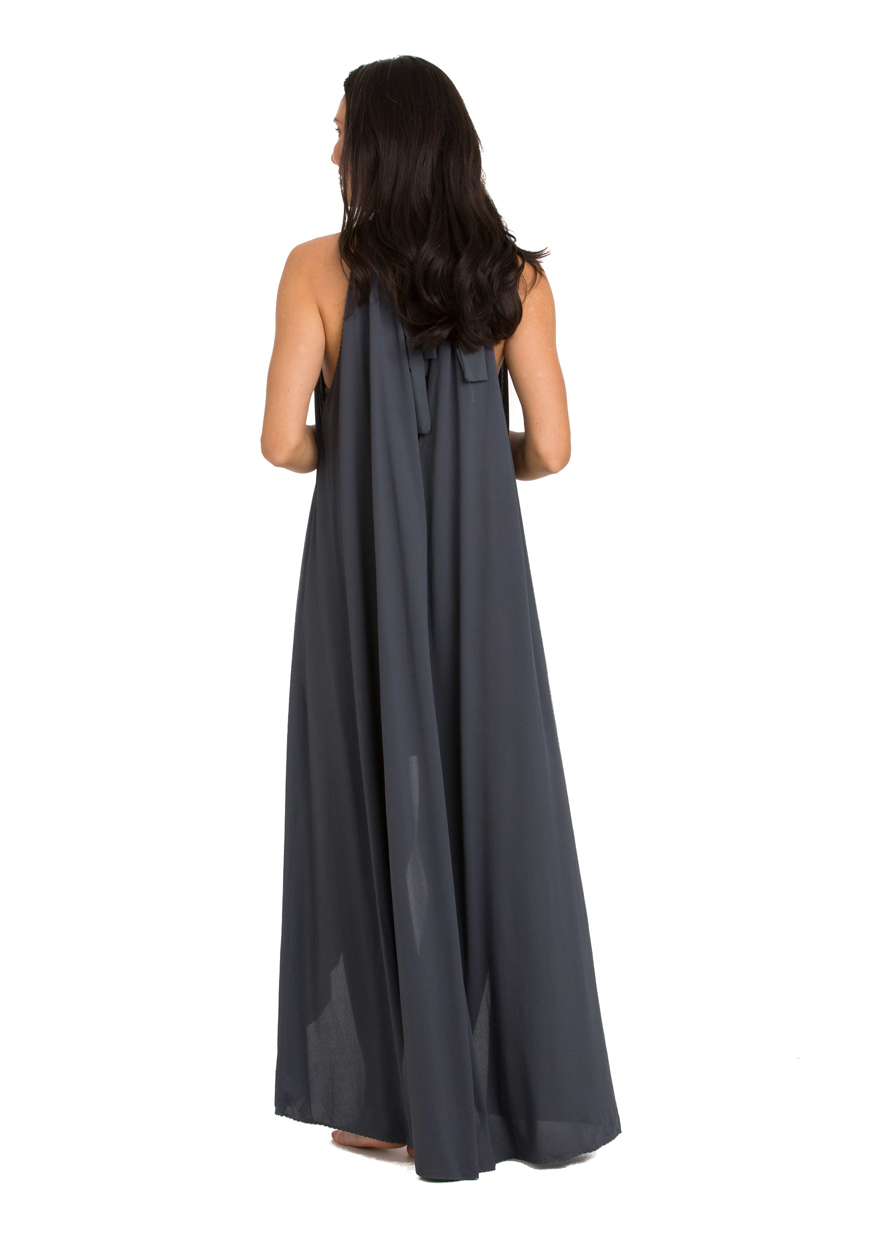 Grey High Neck Cover Up (432)