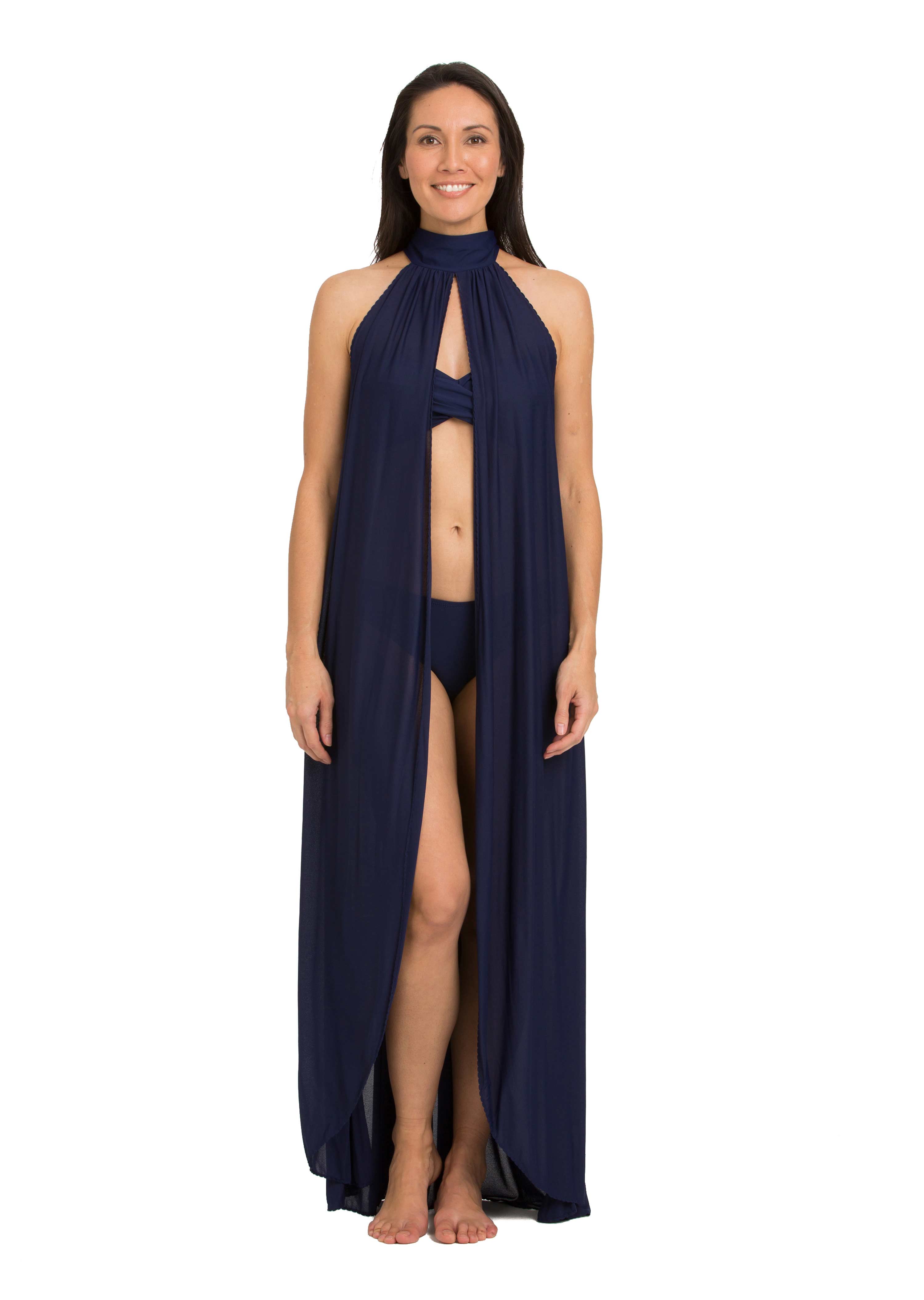 Navy High Neck Cover Up (432)