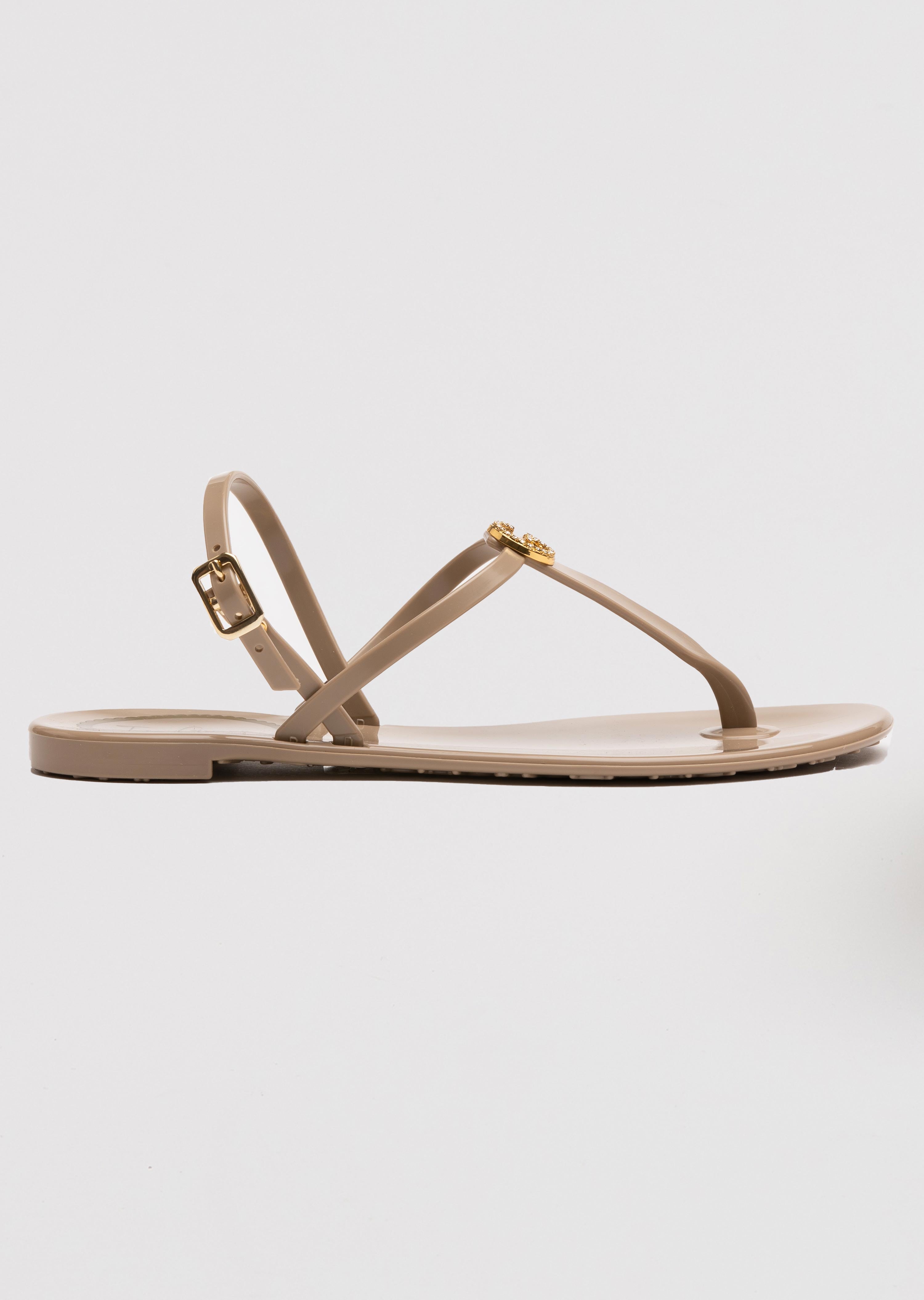 Lucia Jelly Sandals with Back Strap and Crystal Logo