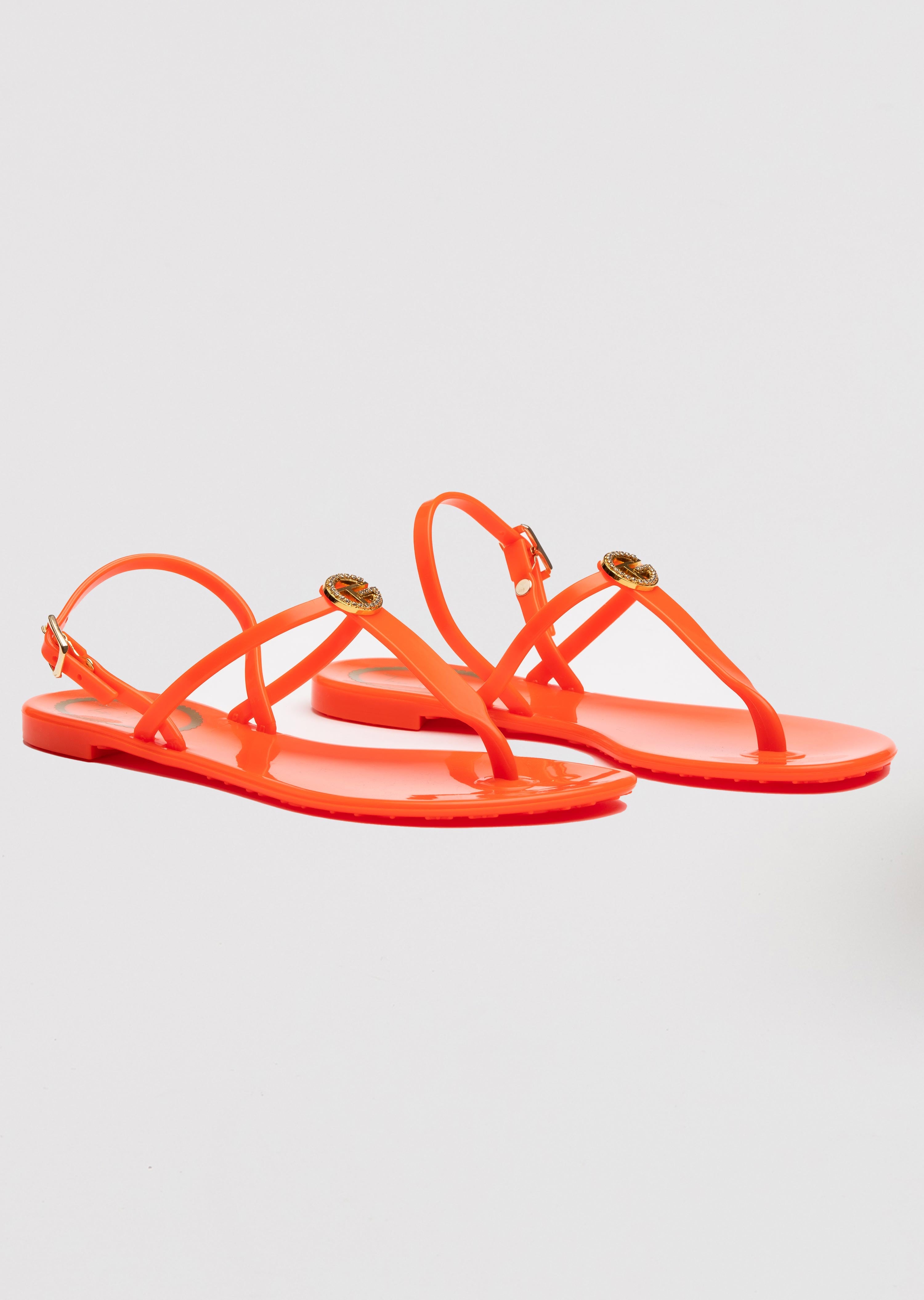 Lucia Jelly Sandals with Back Strap and Crystal Logo