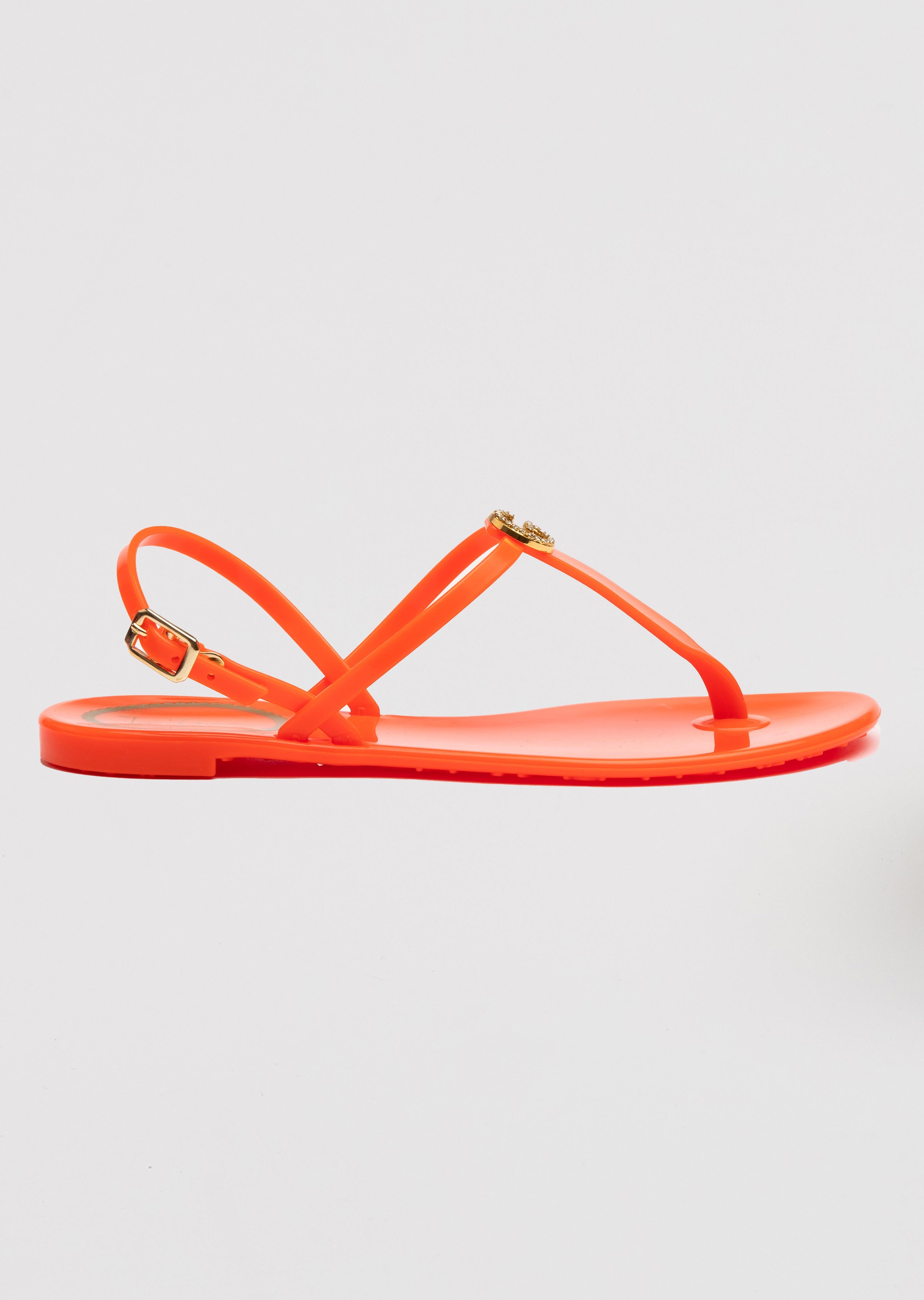 Lucia Jelly Sandals with Back Strap and Crystal Logo