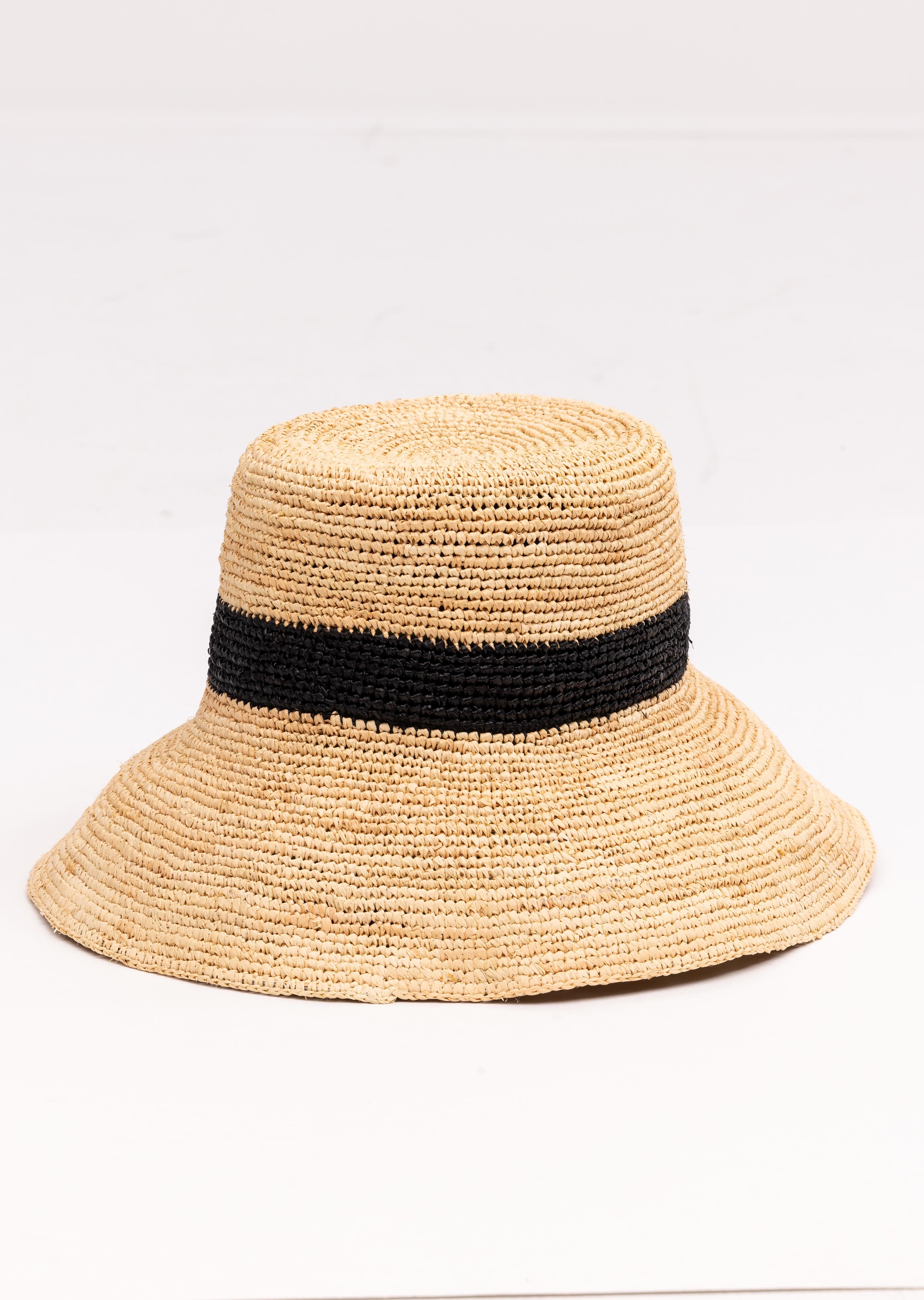 Tara Grinna Striped Raffia Hat (8254)