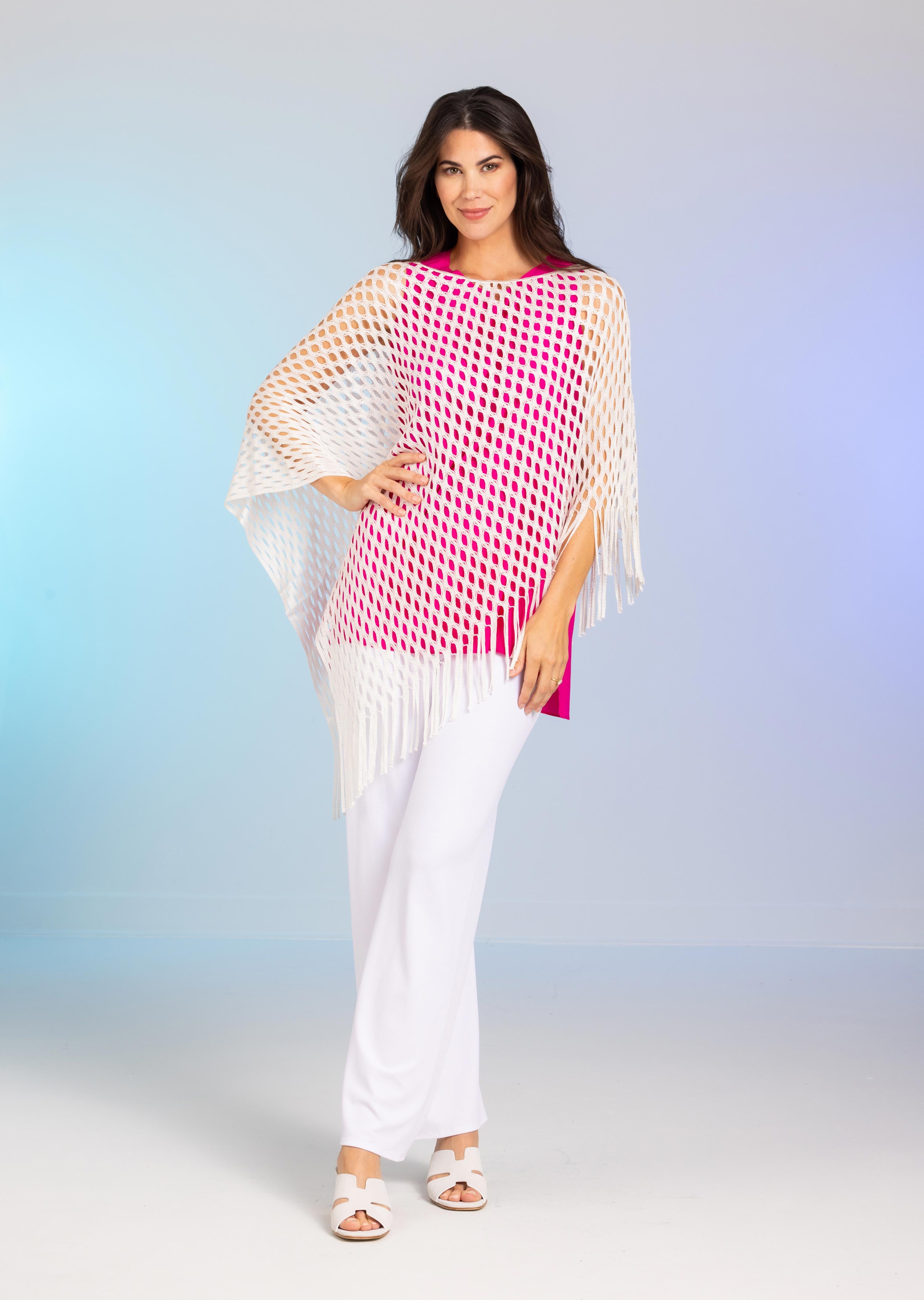 Open Mesh Cream Poncho (Style 619)