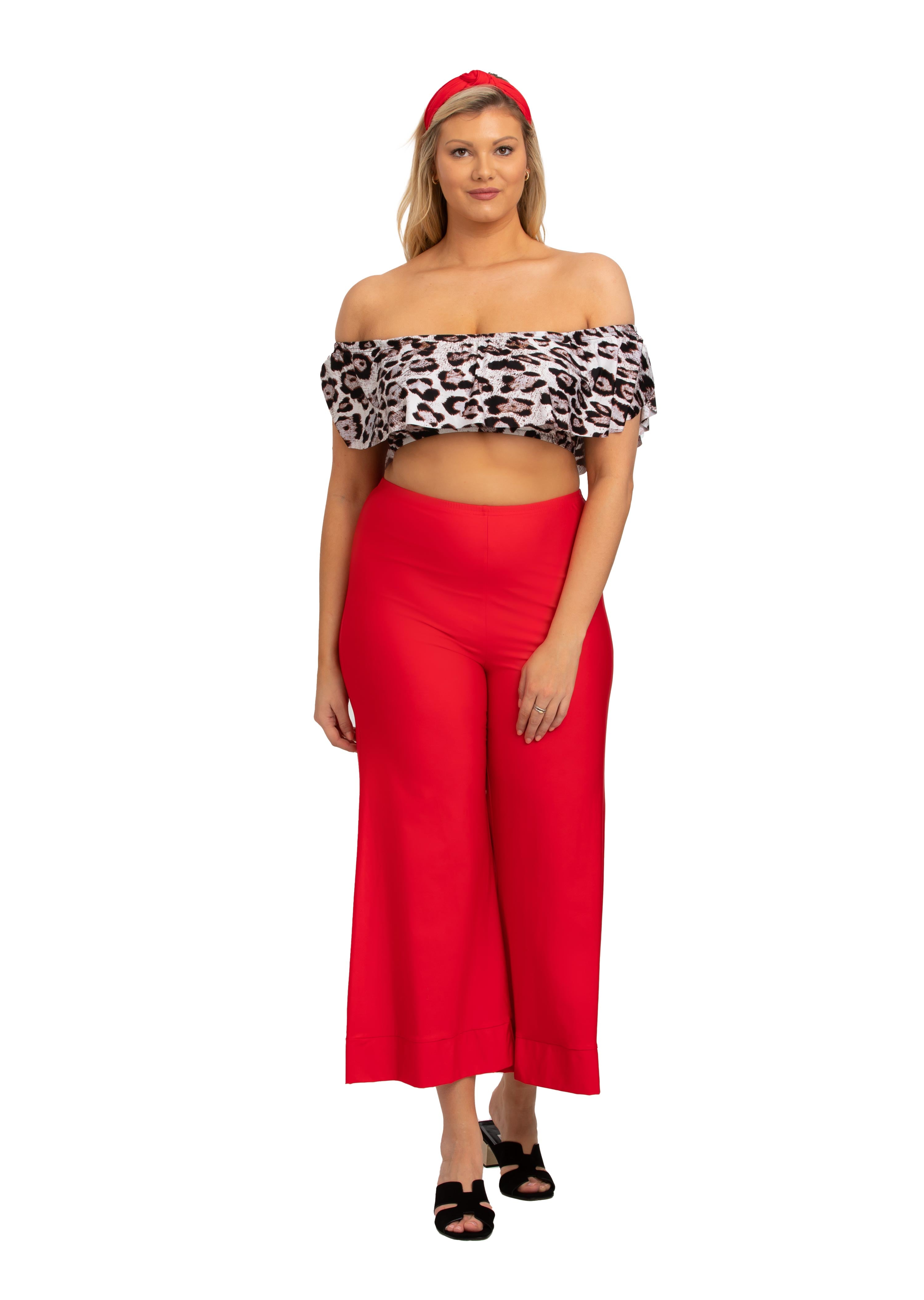 Solid Ankle Palazzo Pants with Cuff (Style 652)