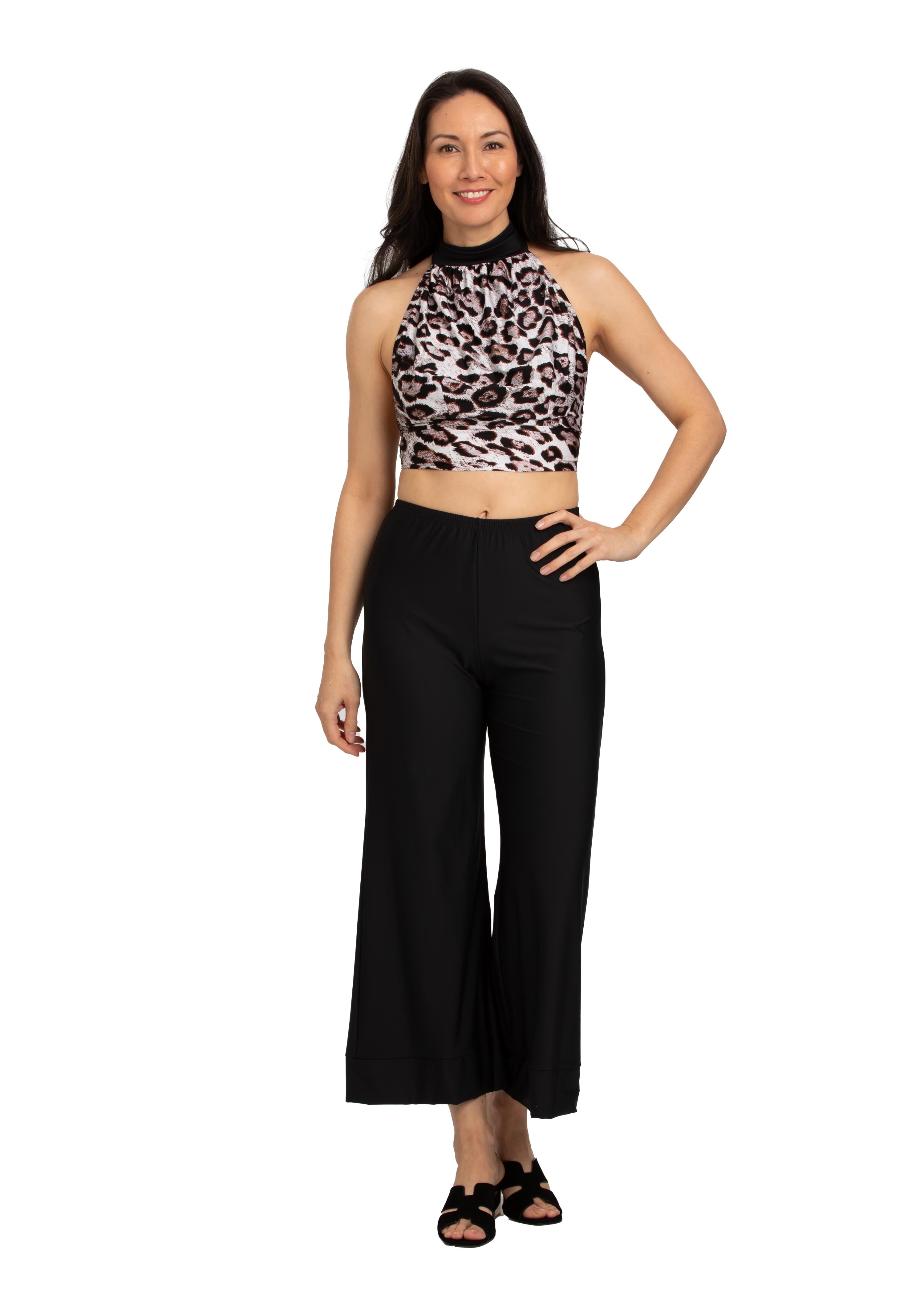 Solid Ankle Palazzo Pants with Cuff (Style 652)