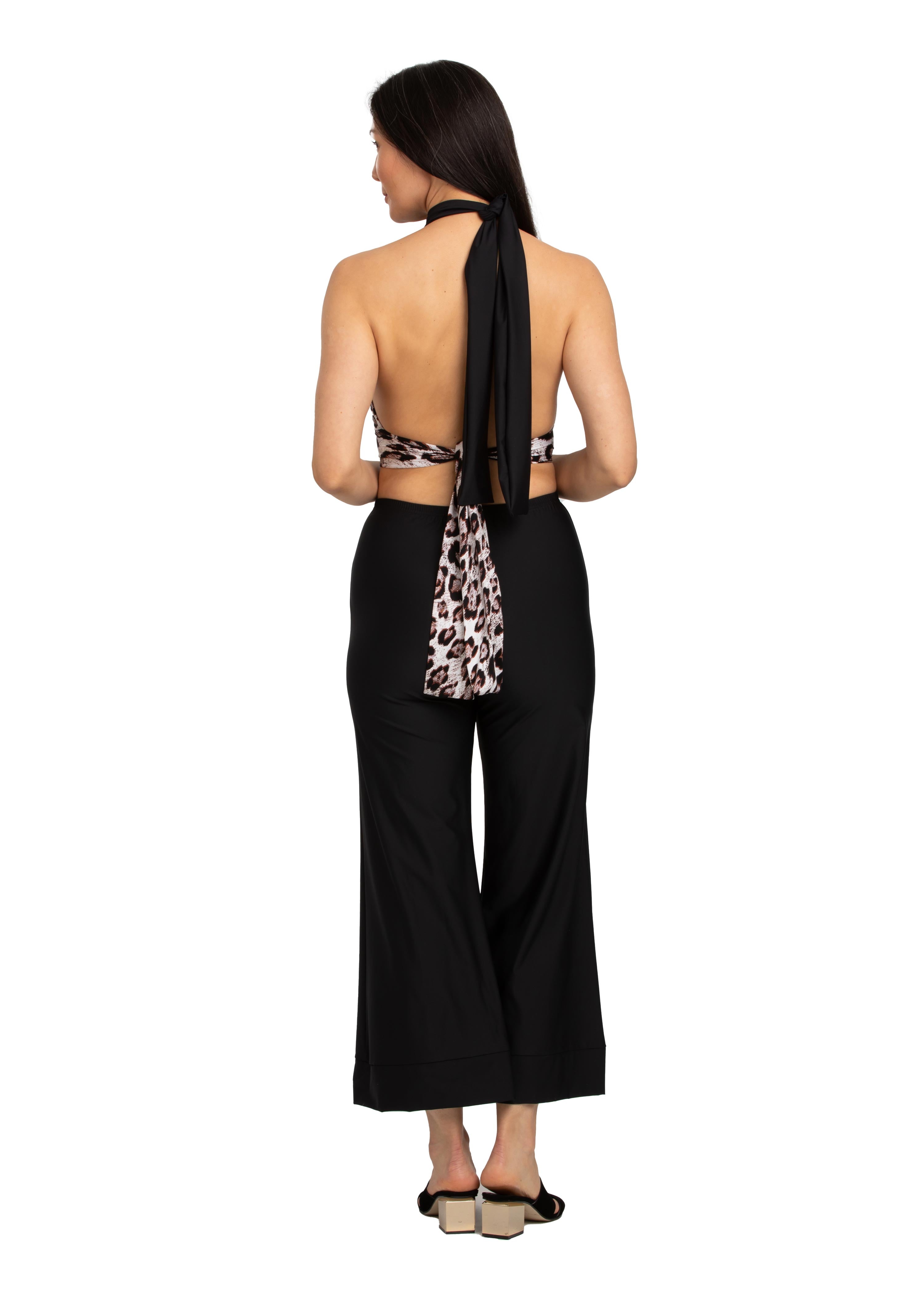 Solid Ankle Palazzo Pants with Cuff (Style 652)