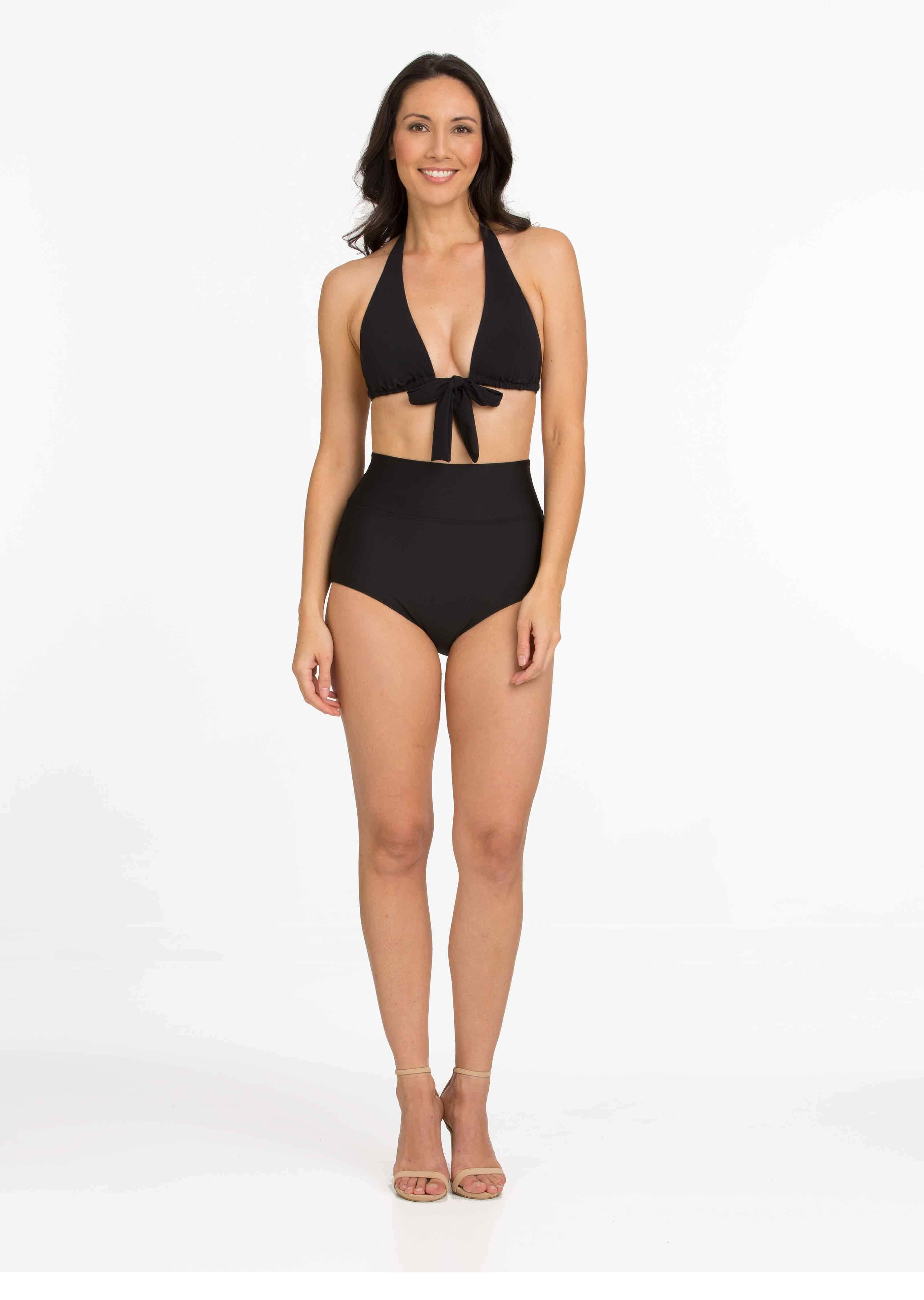 Black 7 Way Convertible Top with High Waist Bottom with Low Leg (FT-134/FT-233)