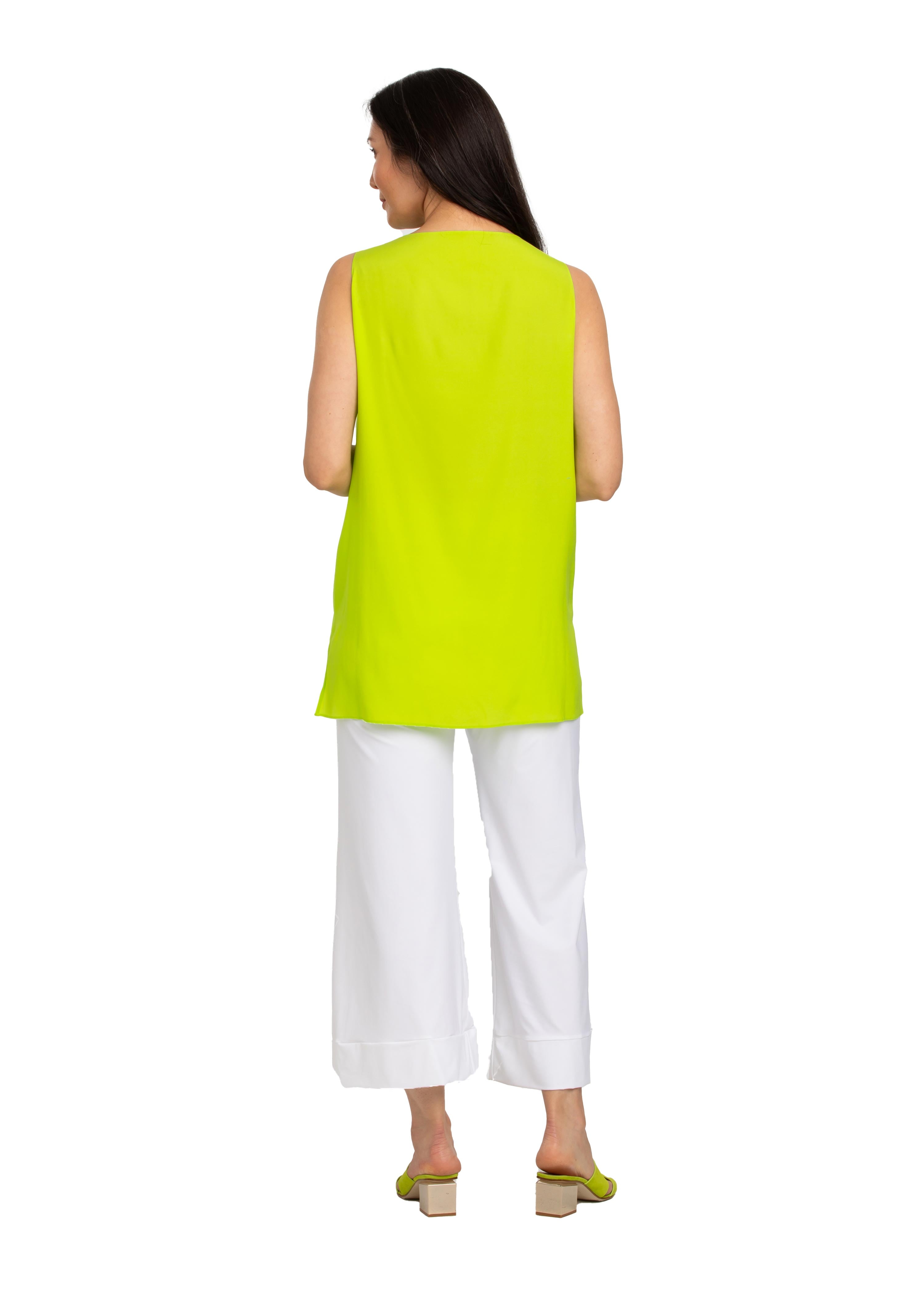 Lime Solid Silk Tank Top (611)