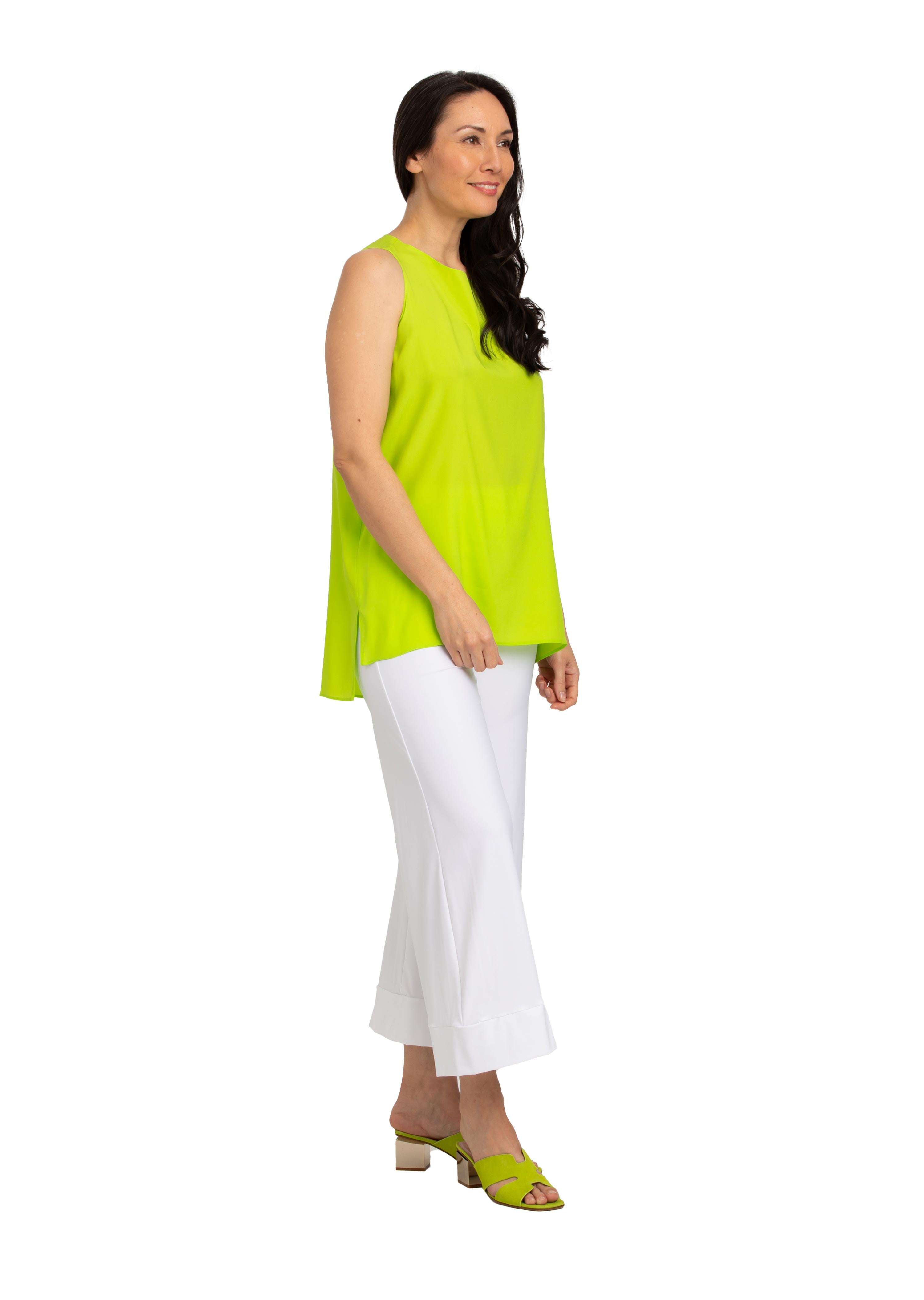 Lime Solid Silk Tank Top (611)