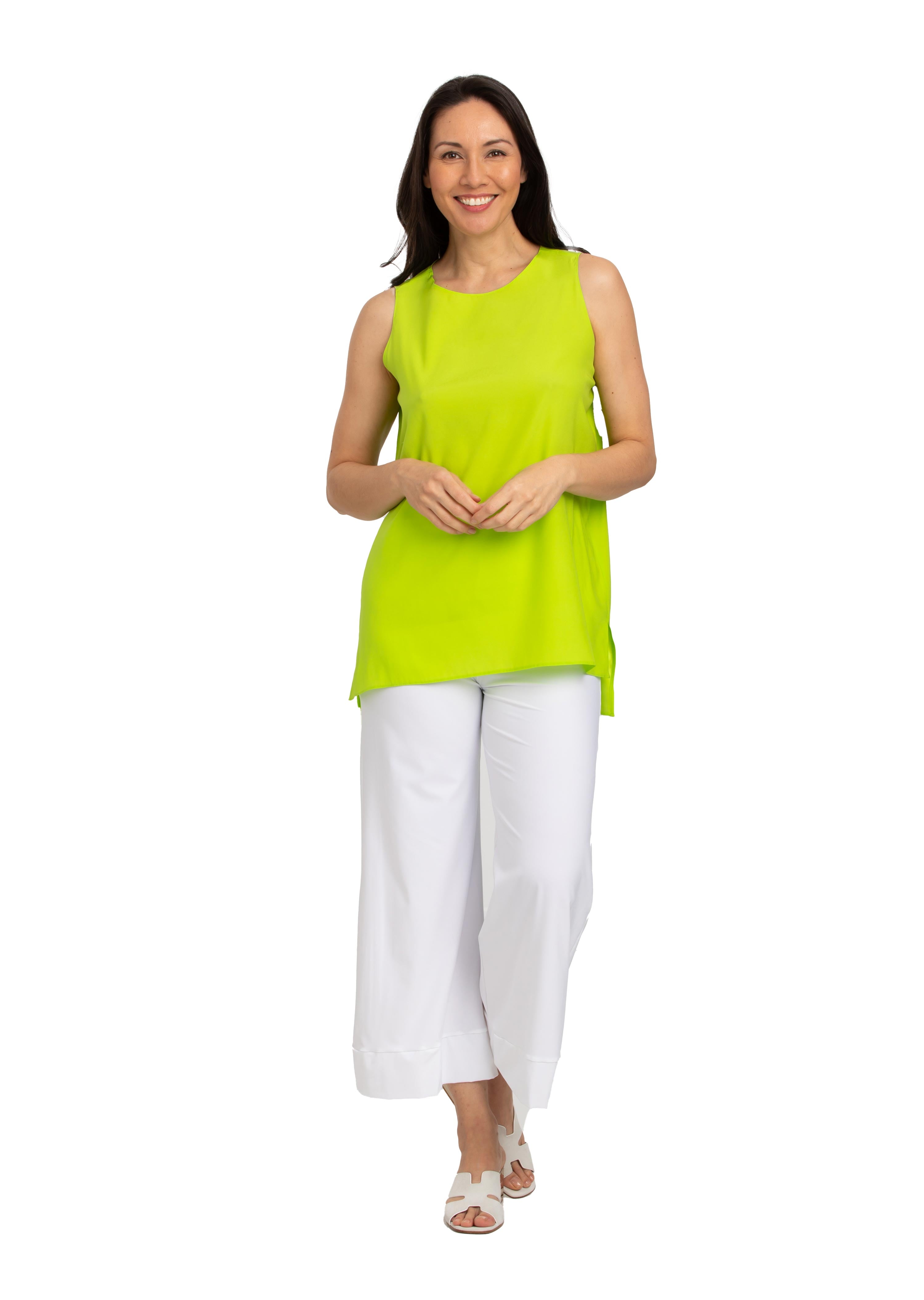 Lime Solid Silk Tank Top (611)