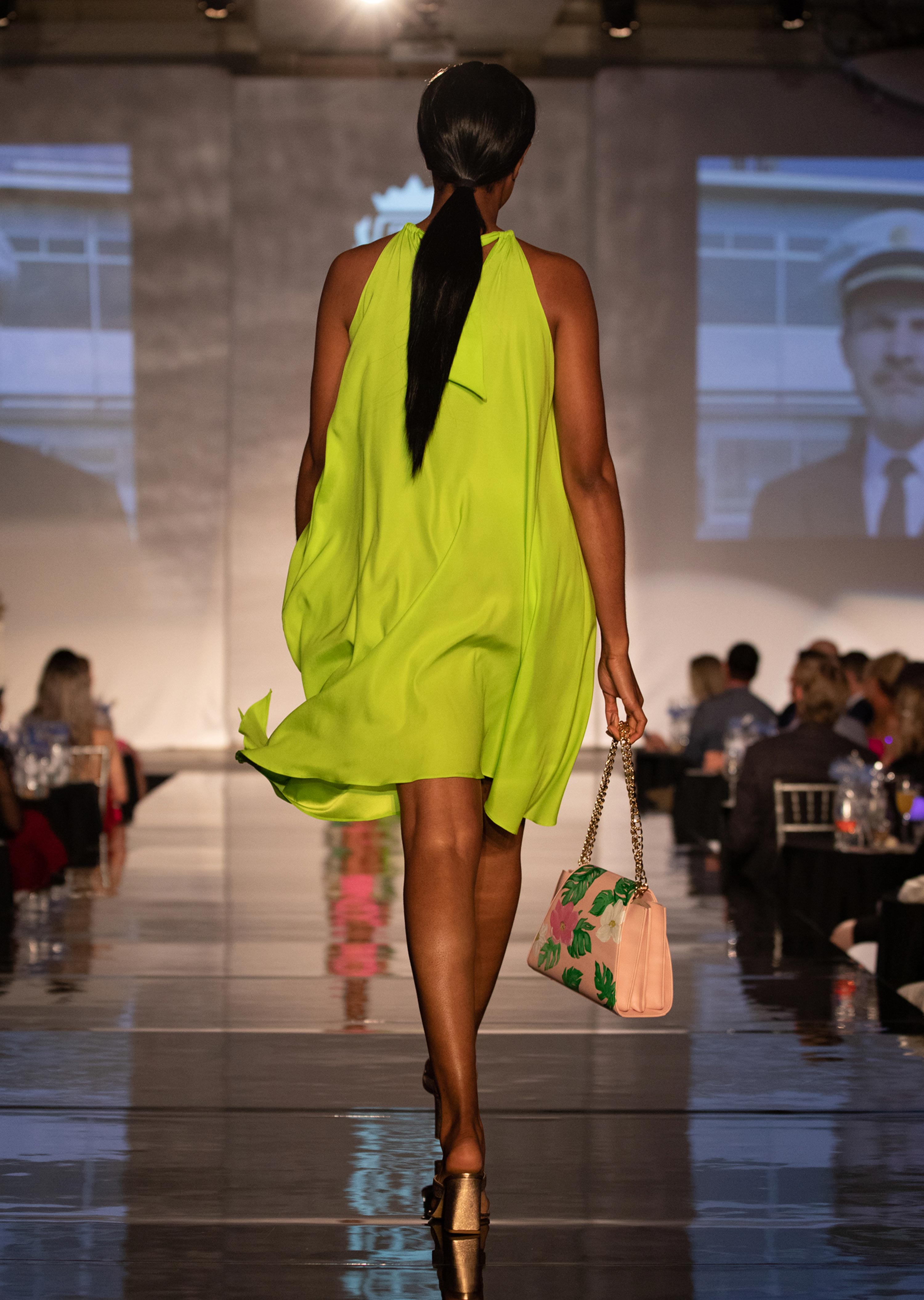 Lime Asymmetrical Silk Dress (LM-649)