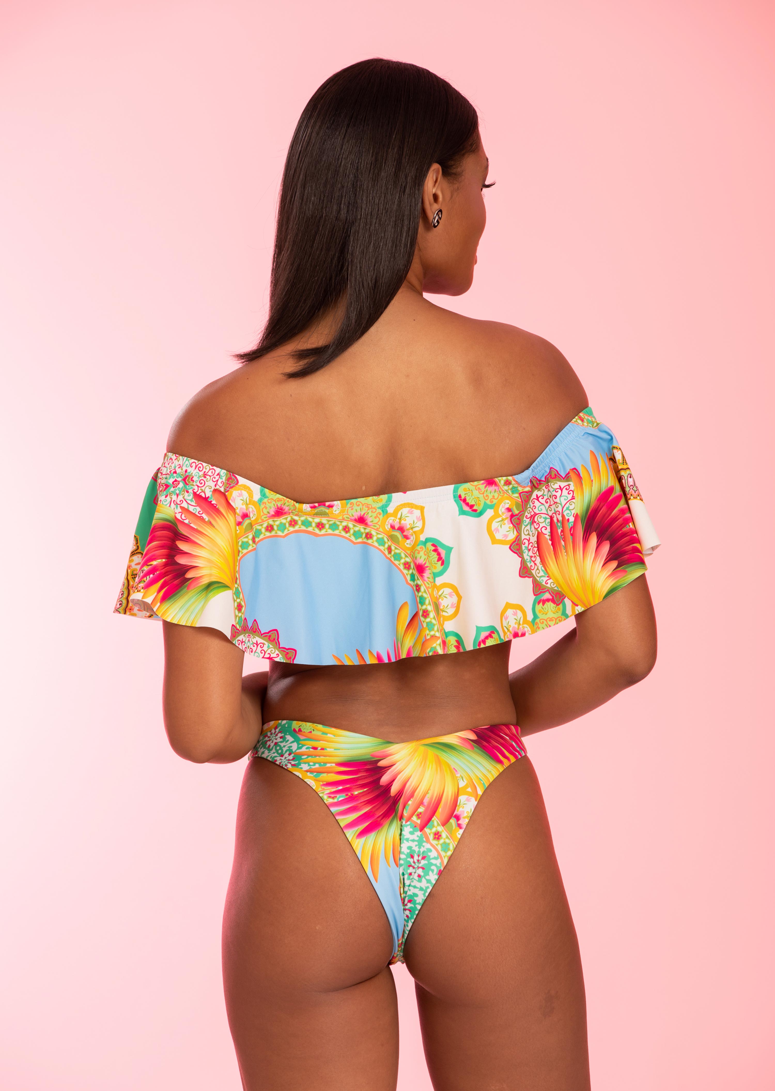 Marseille Off Shoulder Print Flounce (MS-125)