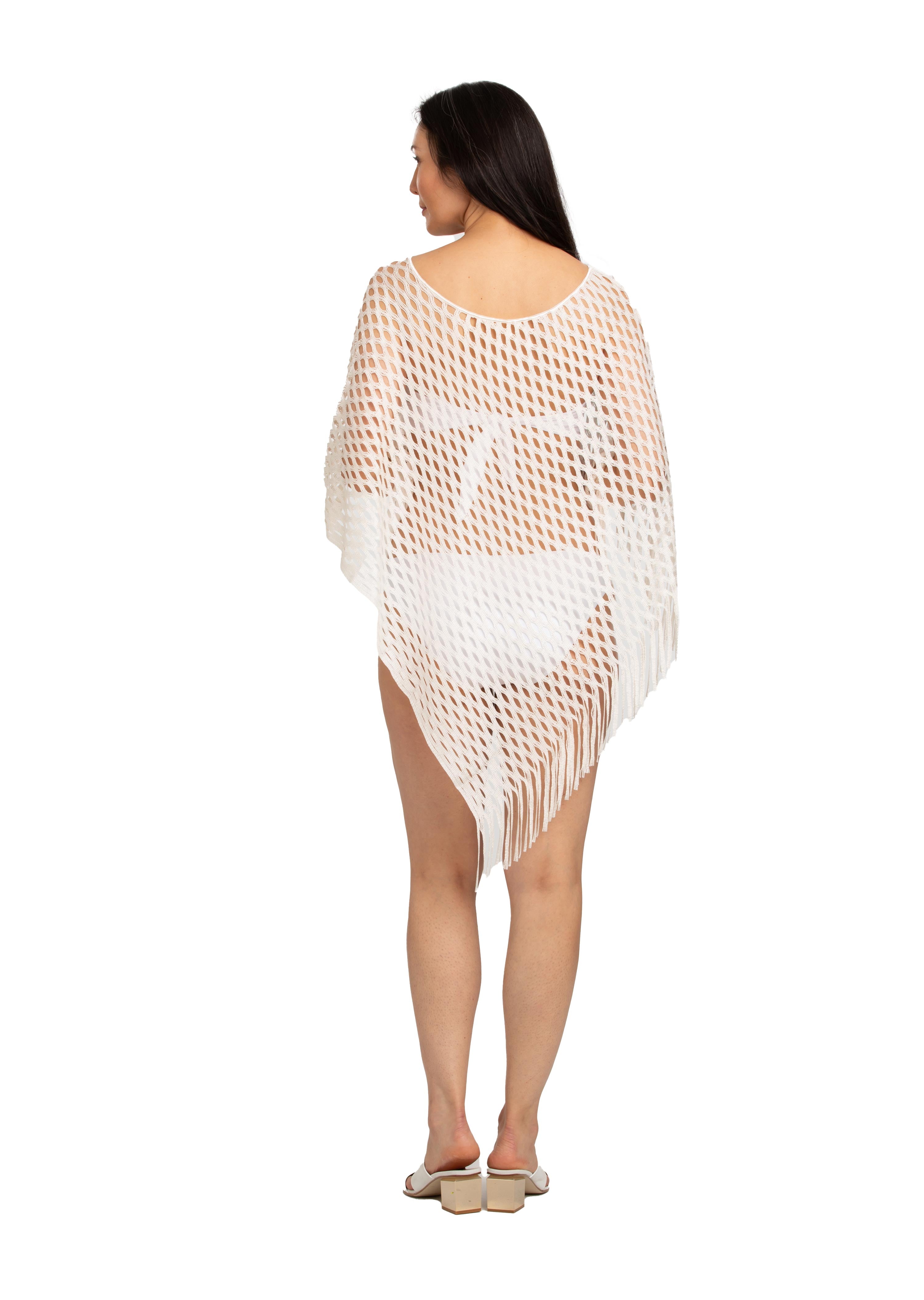 Open Mesh Cream Poncho (Style 619)