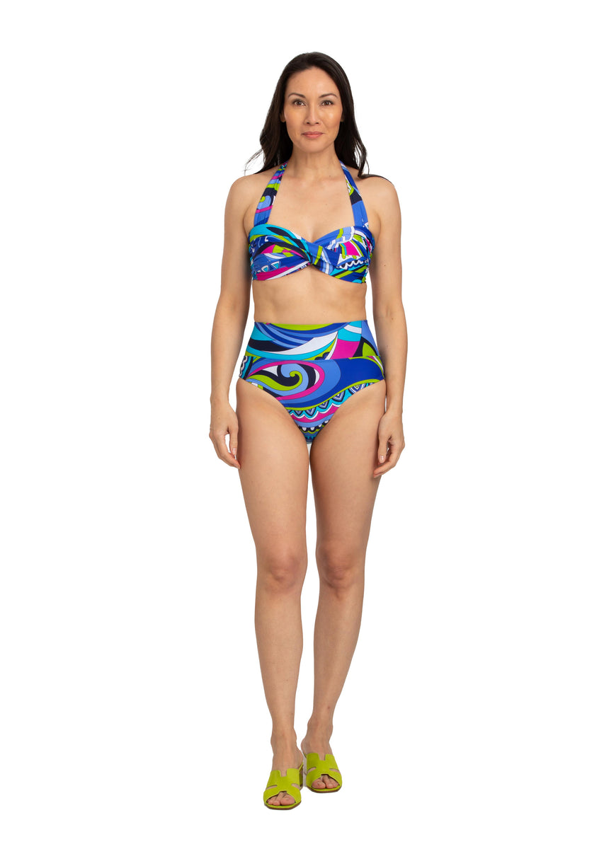 Twist Front Print Bandeau with Back Ties  Tara Grinna Swimwear – TARA  GRINNA SWIMWEAR