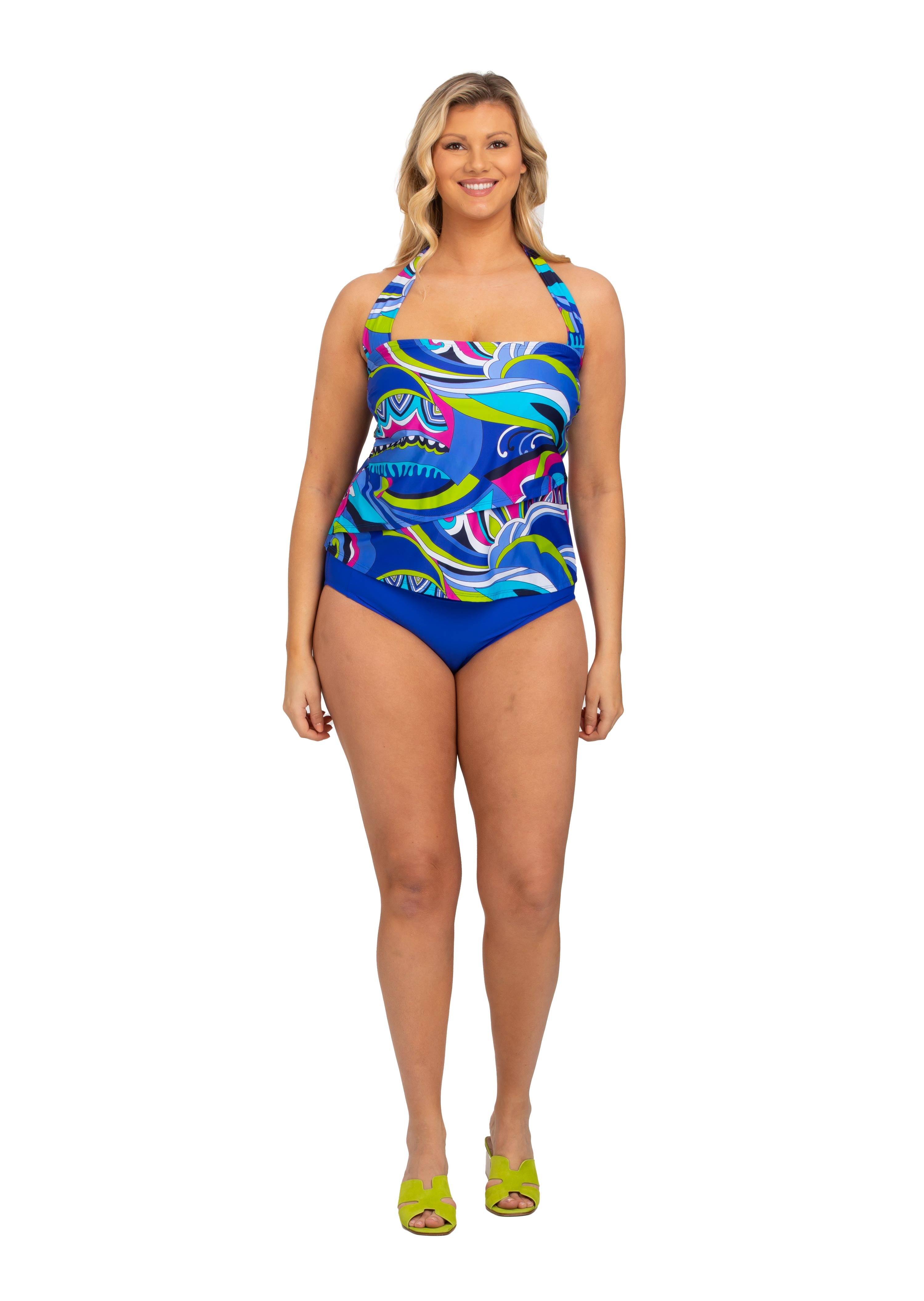 Puglia Asymmetrical Wide Set Strap Tankini (PL-150)