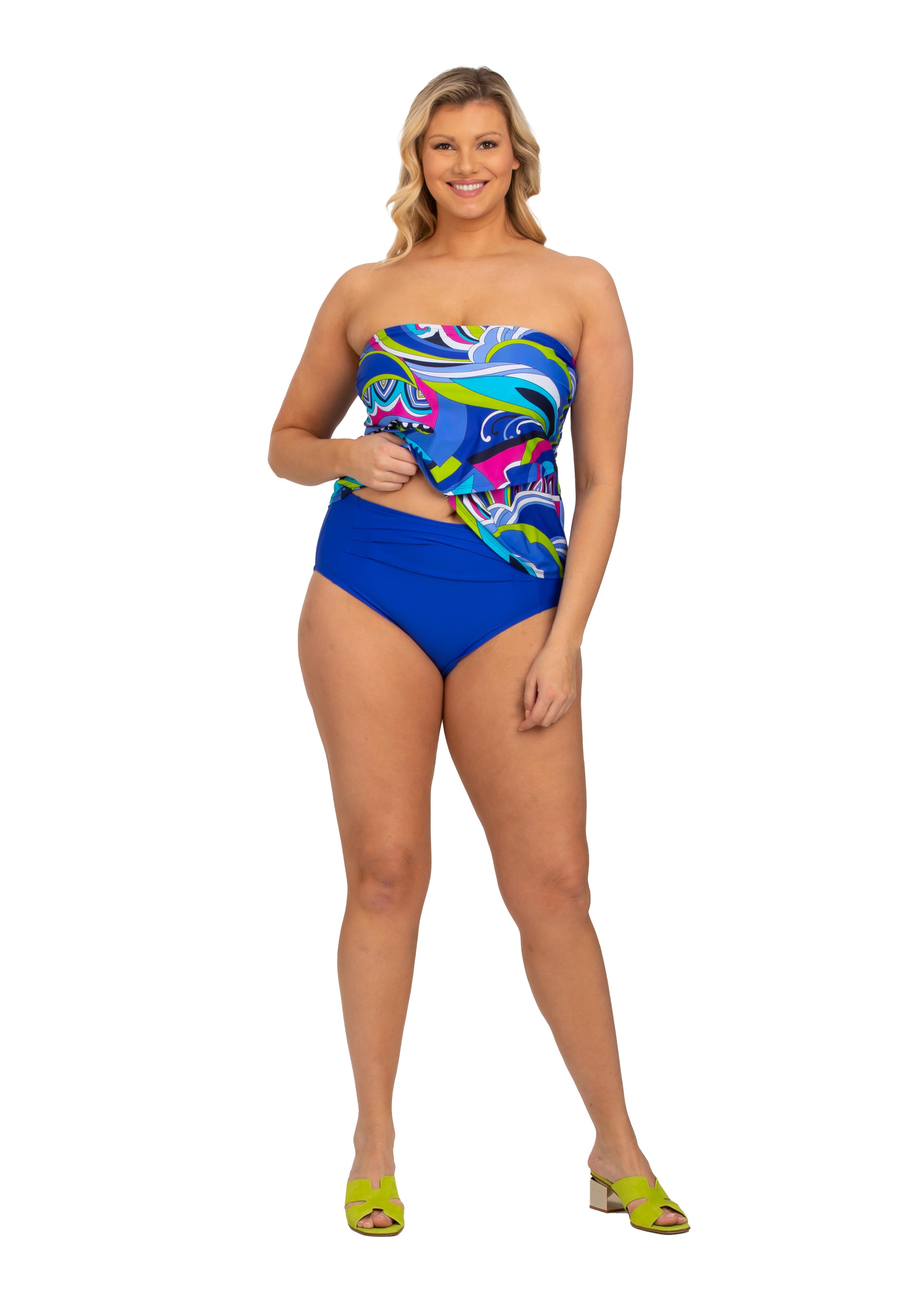 Puglia Asymmetrical Wide Set Strap Tankini (PL-150)