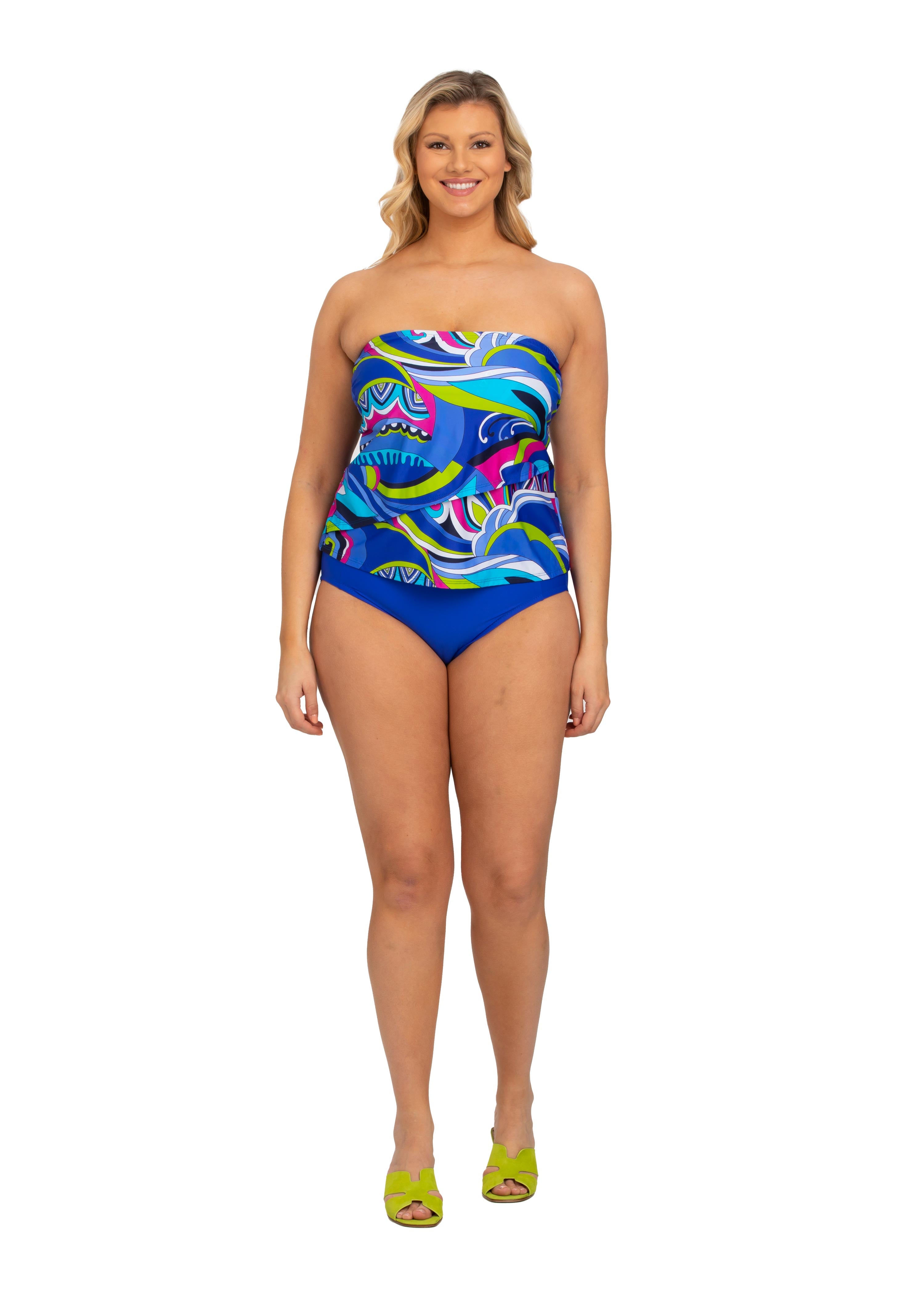Puglia Asymmetrical Wide Set Strap Tankini (PL-150)