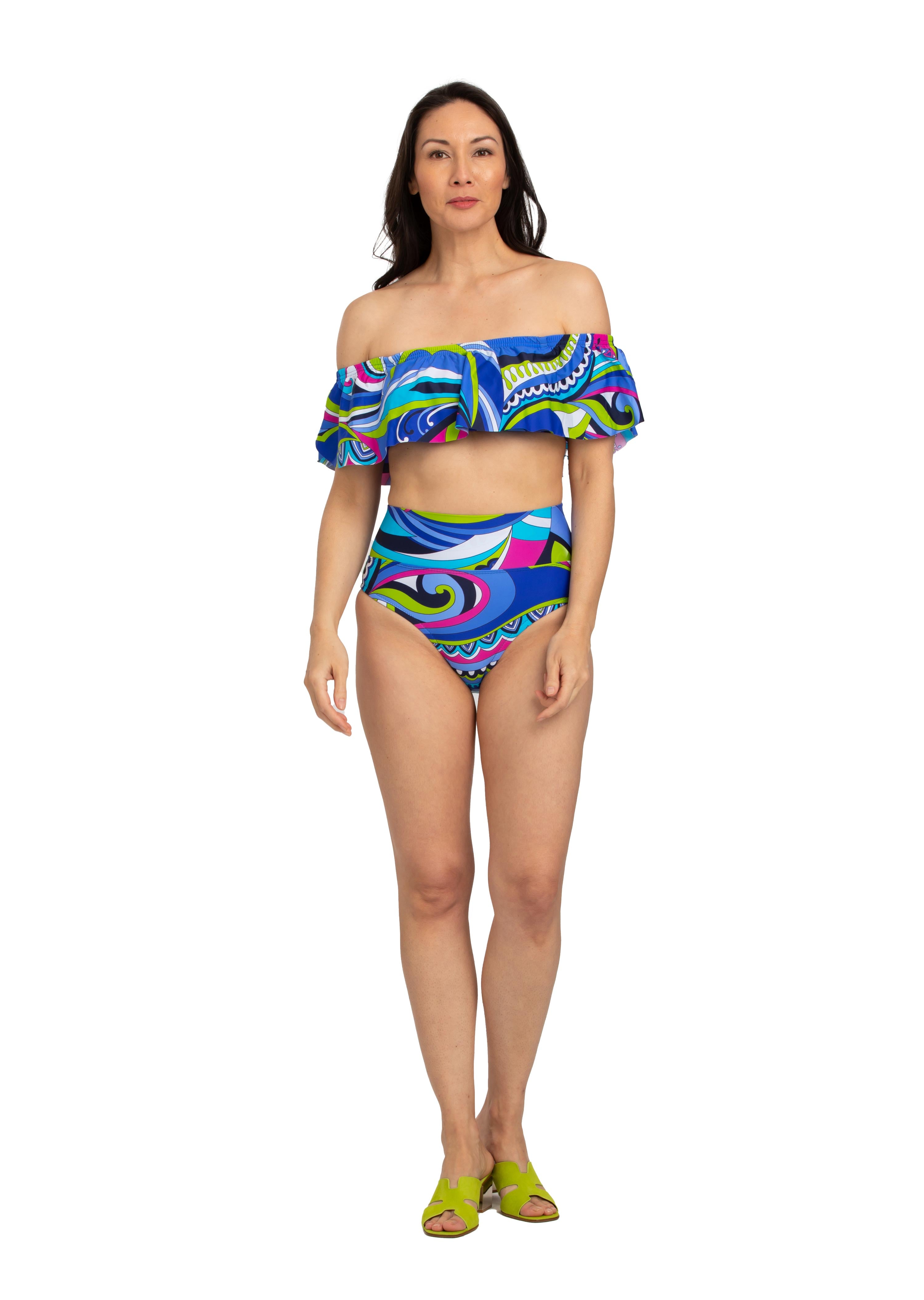 Puglia Off Shoulder Print Flounce (PL-155)