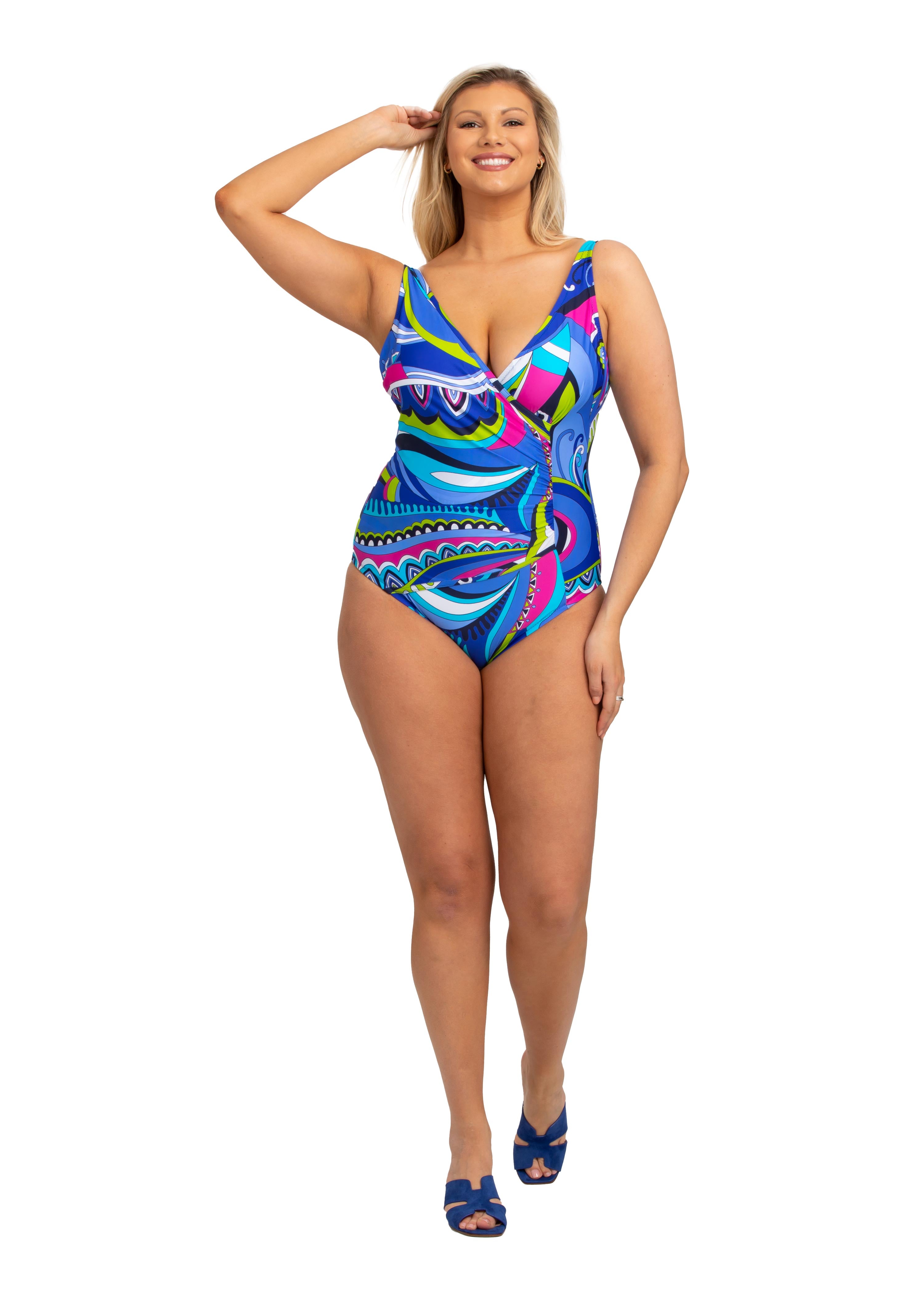 Puglia Surplice Maillot with Shelf Bra (PL-313)