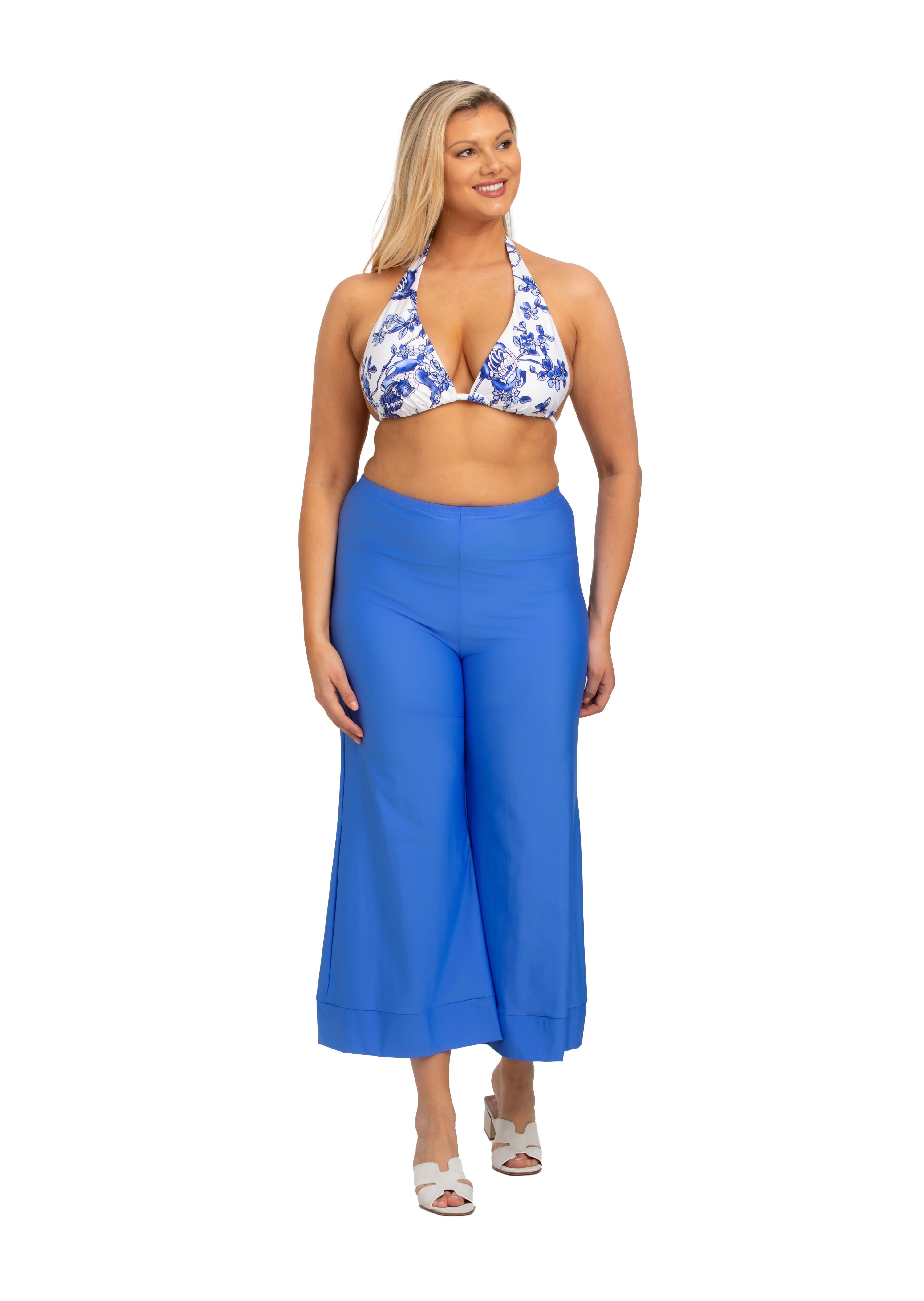 Solid Ankle Palazzo Pants with Cuff (Style 652)