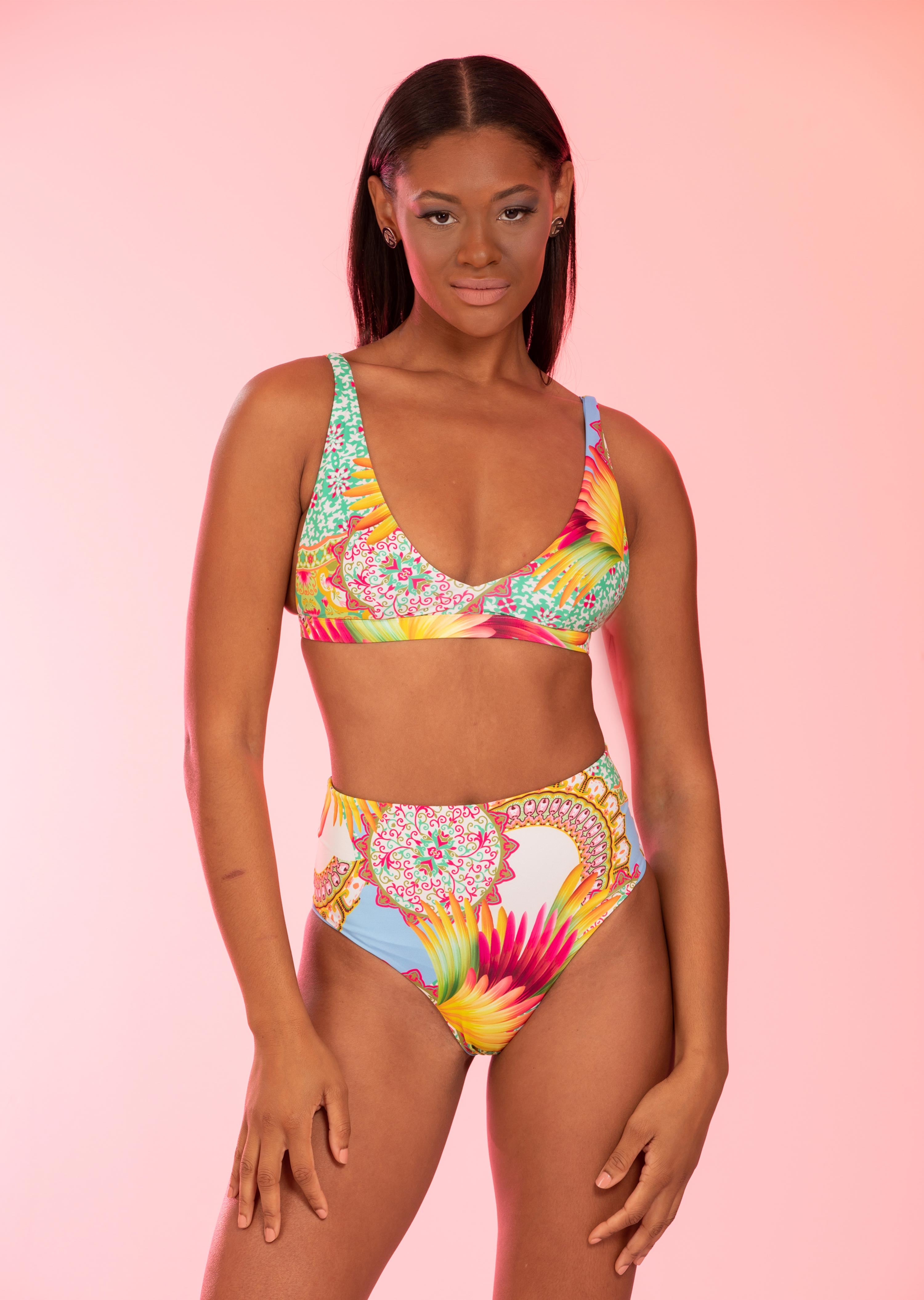 Marseille V-Neck Bikini Top with Back Clip (MS-182)