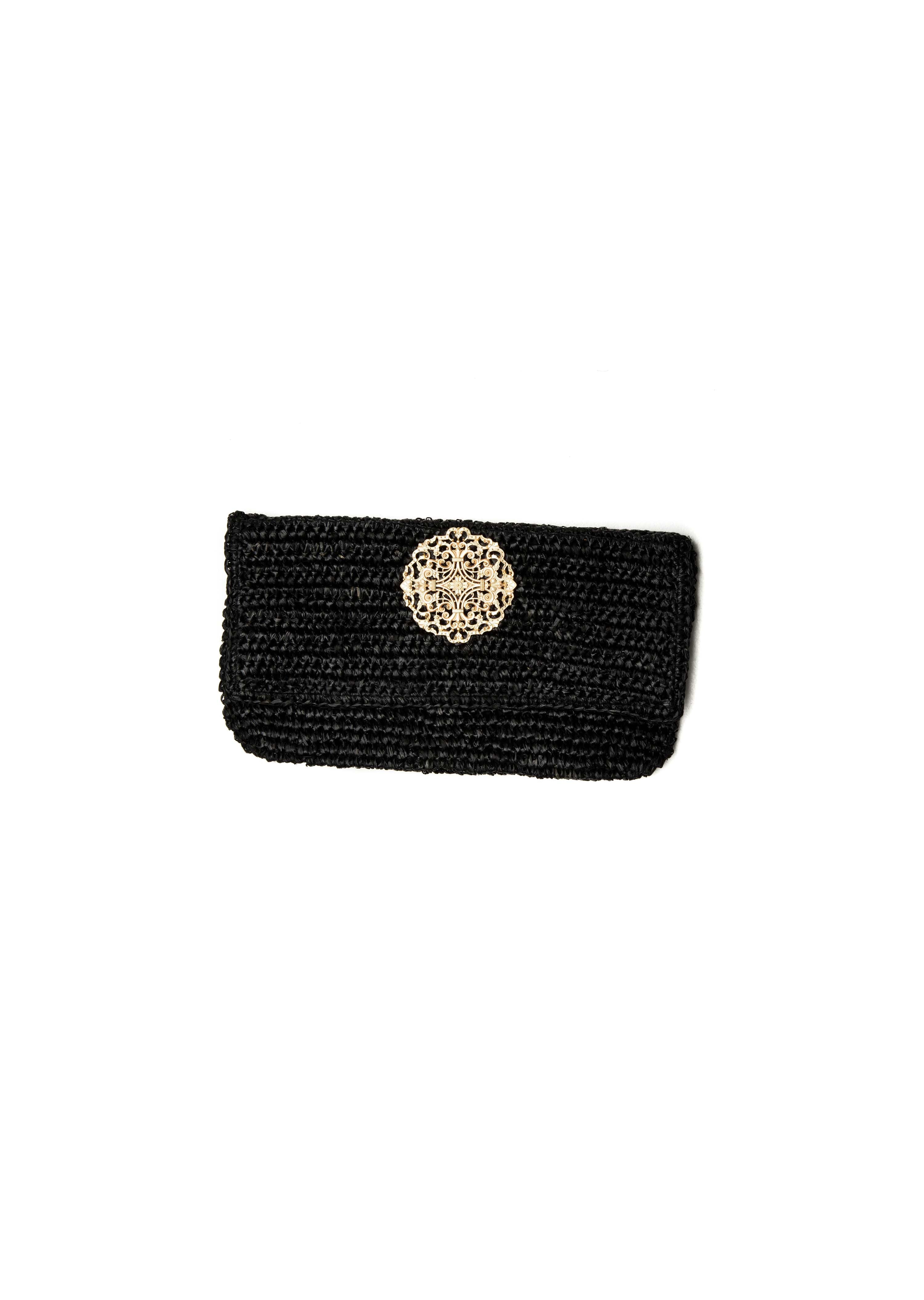 Raffia Clutch with Charm